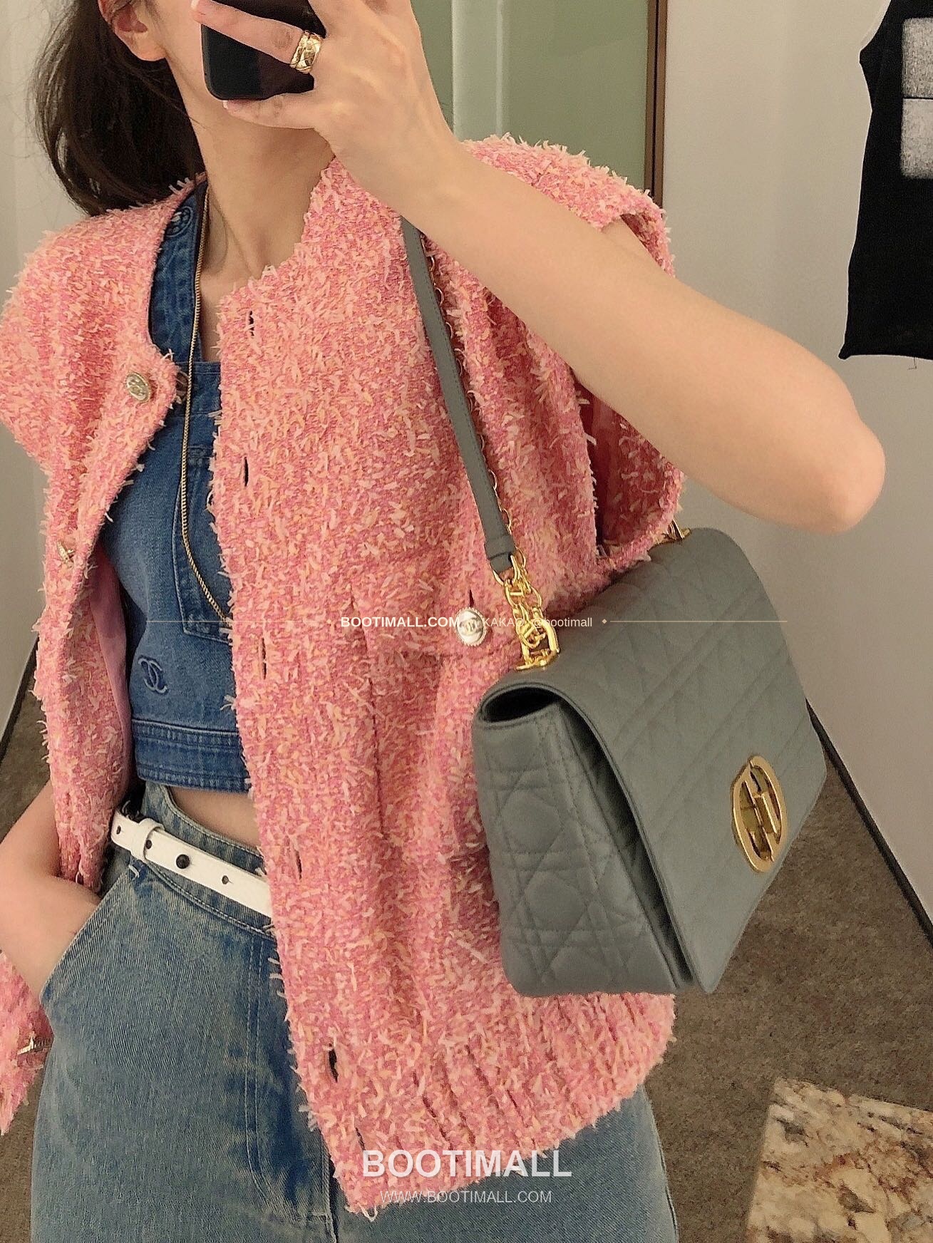 디올 카로 카프스킨 퀼팅 CD 로고 체인 숄더백 Dior Caro Calfskin Quilted CD Logo Chain Shoulder Bag 3380 28cm 6