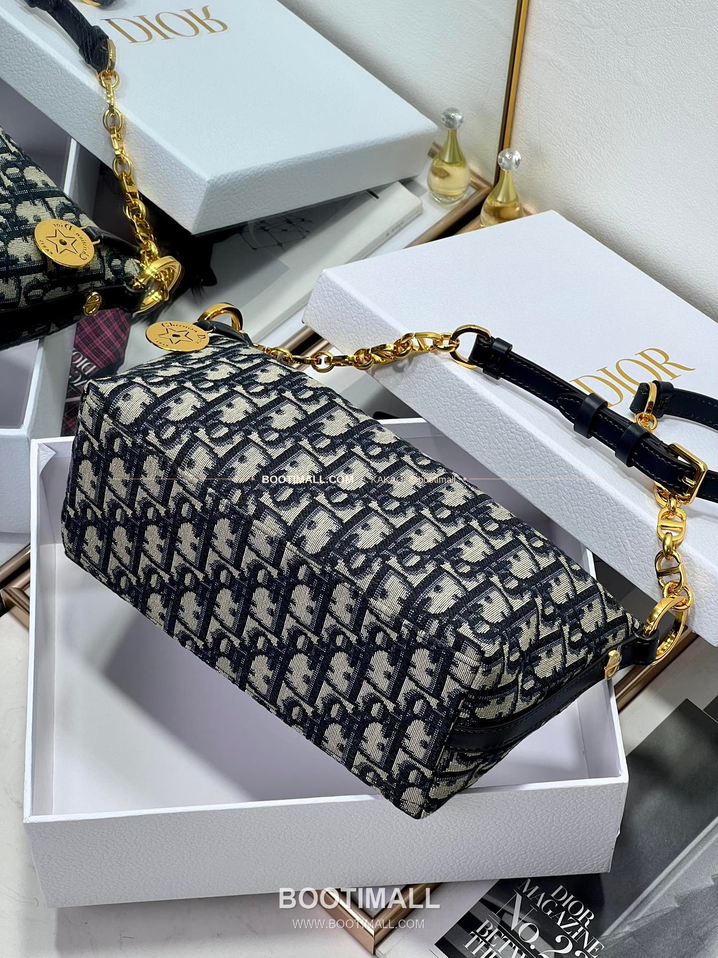 디올 디올스타 레더 체인 호보 숄더백 Dior Diorstar Leather Chain Hobo Shoulder Bag 3106 28.5cm 6