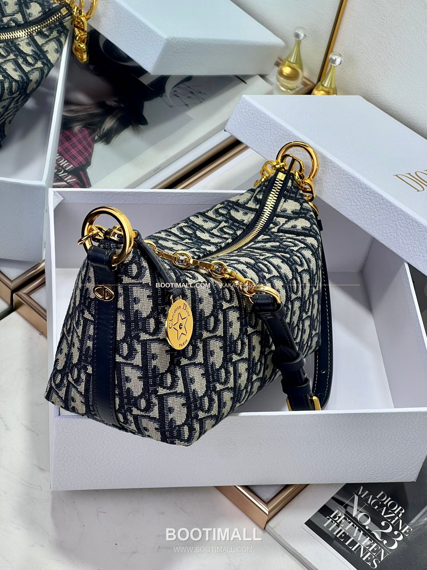 디올 디올스타 레더 체인 호보 숄더백 Dior Diorstar Leather Chain Hobo Shoulder Bag 3106 28.5cm 7