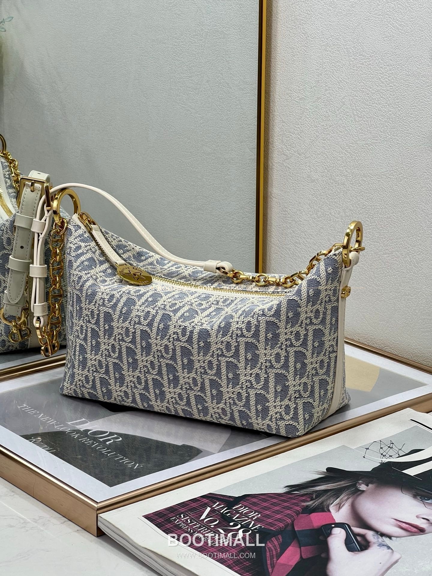 디올 디올스타 레더 체인 호보 숄더백 Dior Diorstar Leather Chain Hobo Shoulder Bag 3106 28.5cm 3