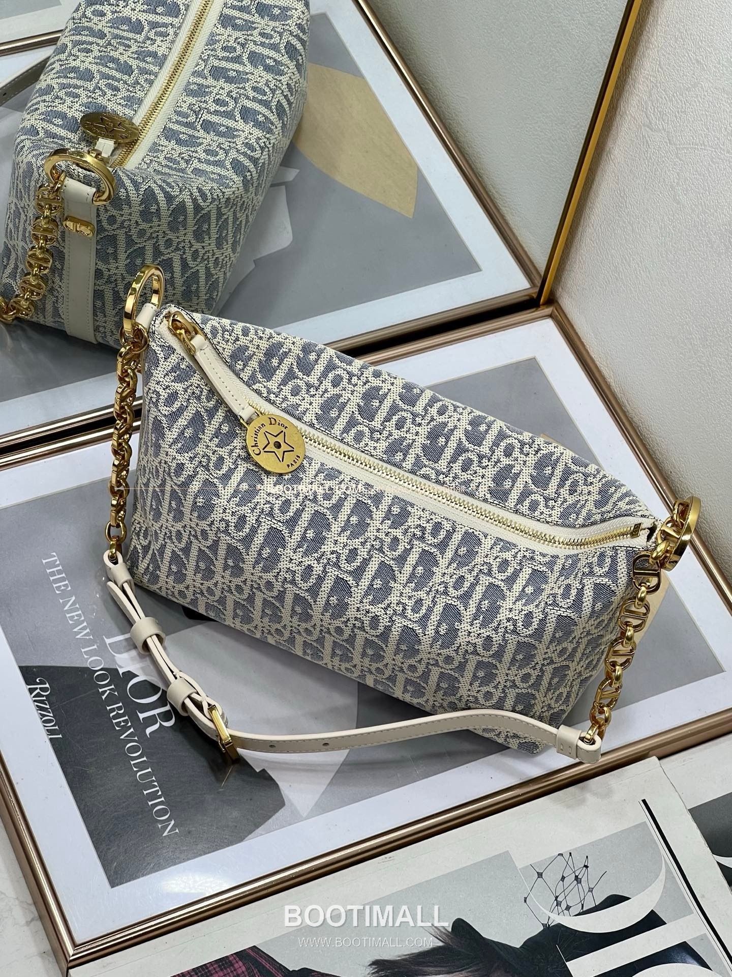 디올 디올스타 레더 체인 호보 숄더백 Dior Diorstar Leather Chain Hobo Shoulder Bag 3106 28.5cm 4