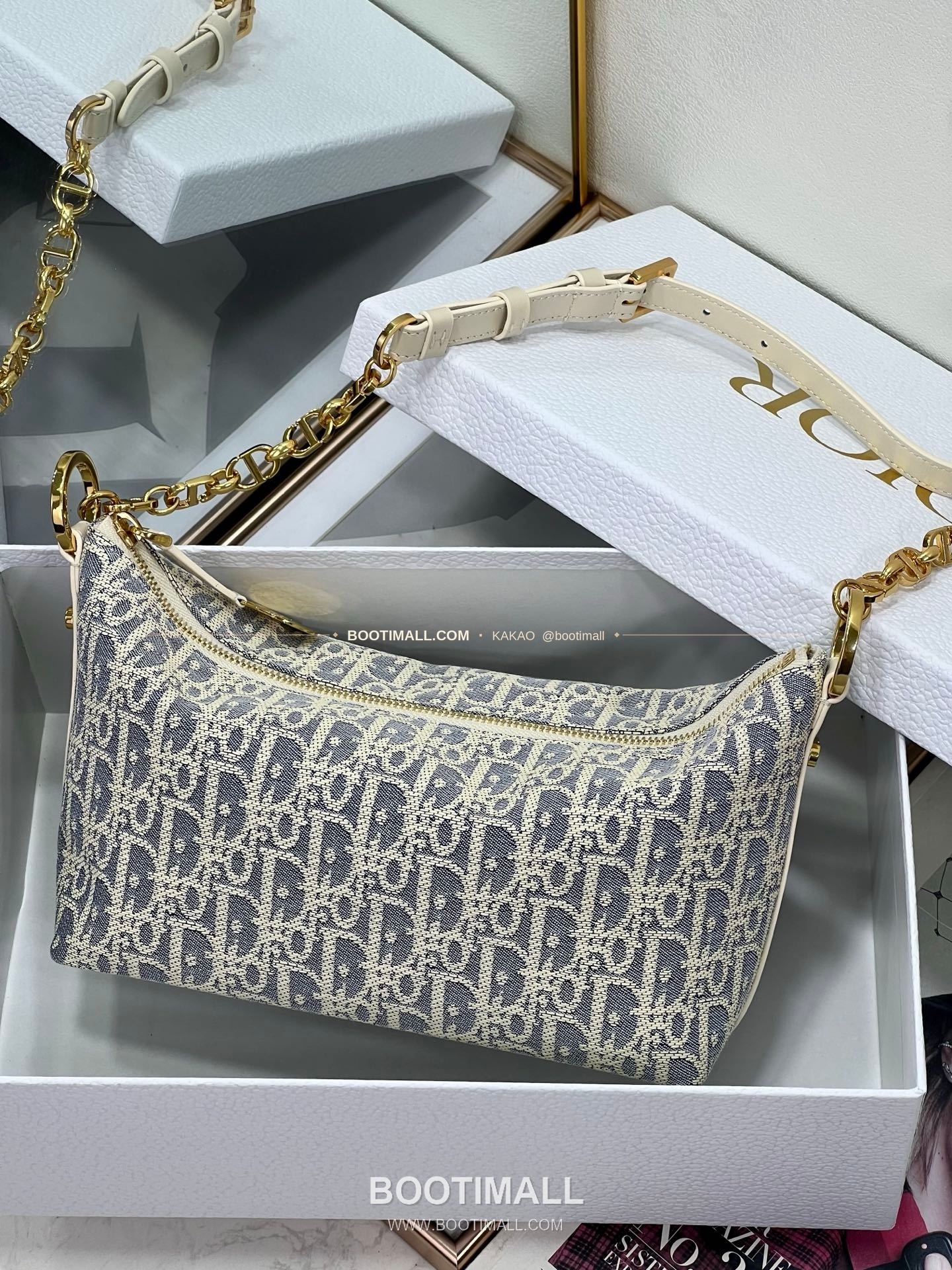 디올 디올스타 레더 체인 호보 숄더백 Dior Diorstar Leather Chain Hobo Shoulder Bag 3106 28.5cm 5