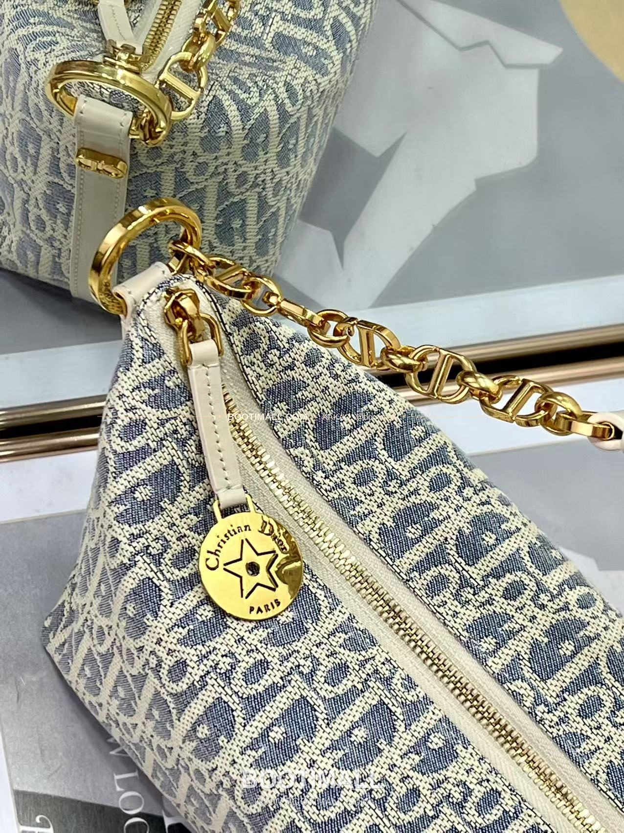 디올 디올스타 레더 체인 호보 숄더백 Dior Diorstar Leather Chain Hobo Shoulder Bag 3106 28.5cm 6