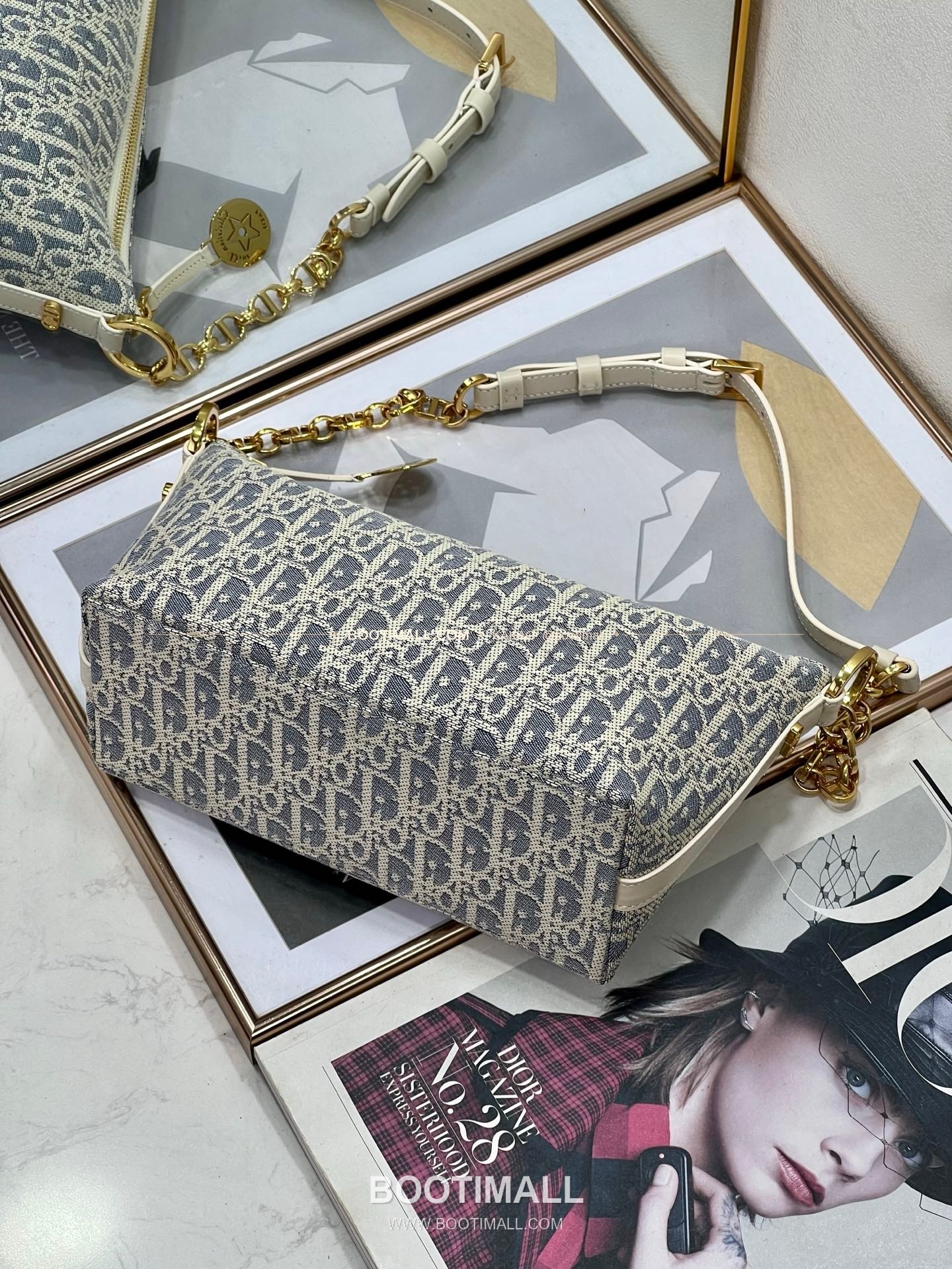 디올 디올스타 레더 체인 호보 숄더백 Dior Diorstar Leather Chain Hobo Shoulder Bag 3106 28.5cm 7