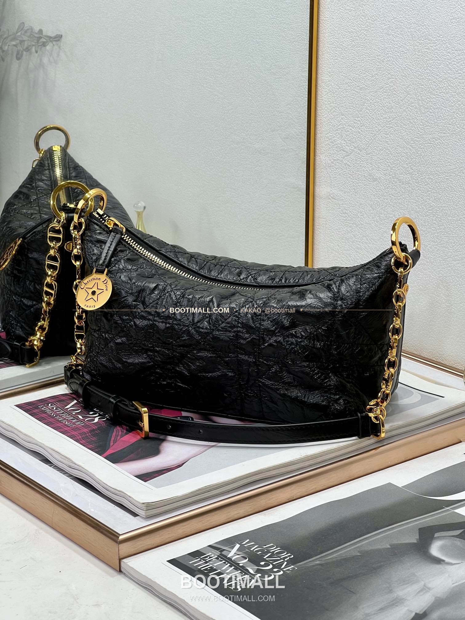디올 디올스타 레더 체인 호보 숄더백 Dior Diorstar Leather Chain Hobo Shoulder Bag 3106 28.5cm 2