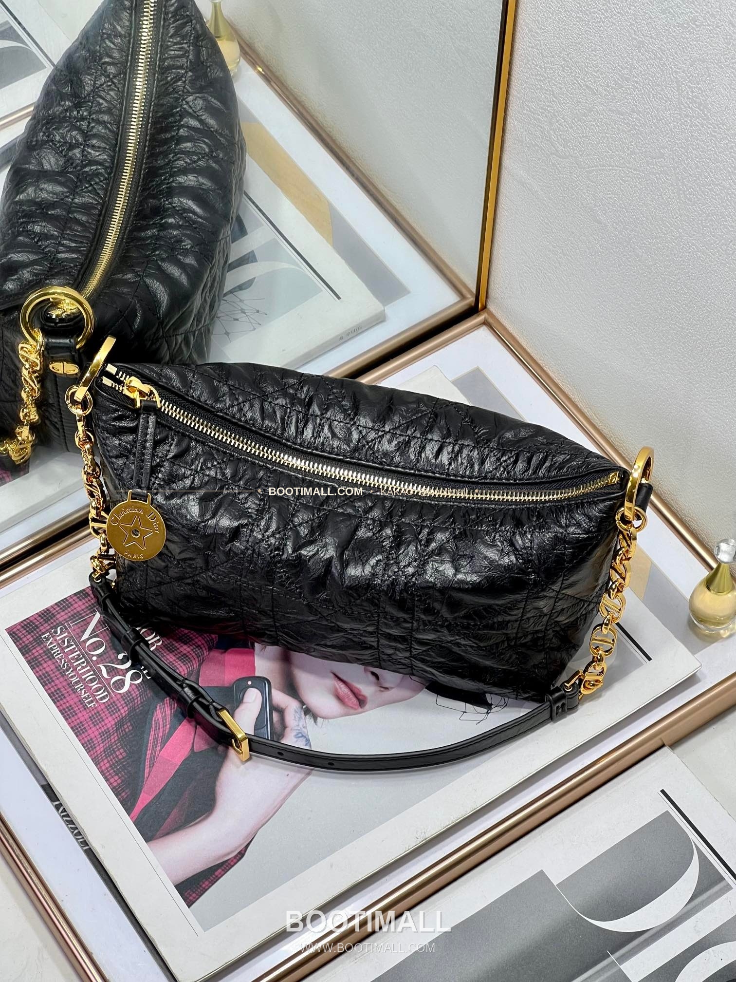 디올 디올스타 레더 체인 호보 숄더백 Dior Diorstar Leather Chain Hobo Shoulder Bag 3106 28.5cm 3