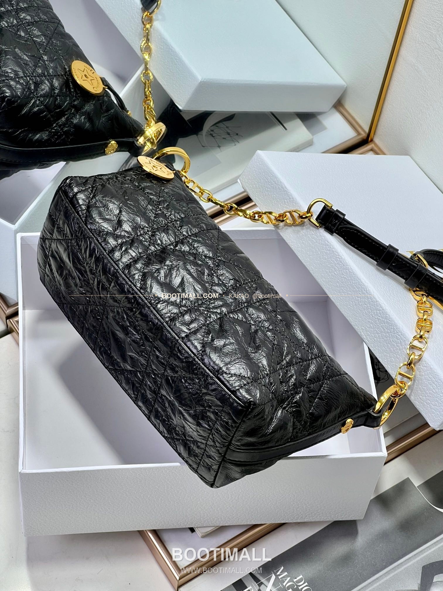 디올 디올스타 레더 체인 호보 숄더백 Dior Diorstar Leather Chain Hobo Shoulder Bag 3106 28.5cm 6