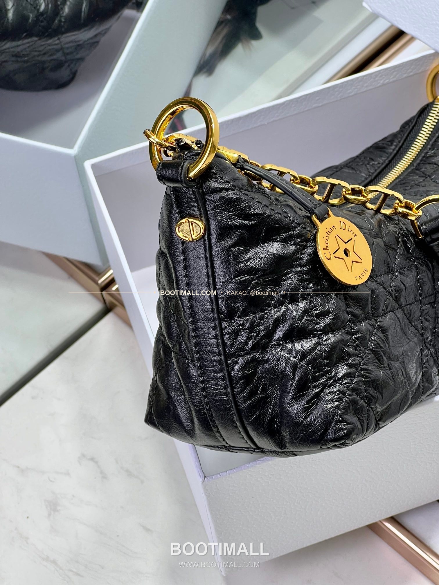 디올 디올스타 레더 체인 호보 숄더백 Dior Diorstar Leather Chain Hobo Shoulder Bag 3106 28.5cm 7