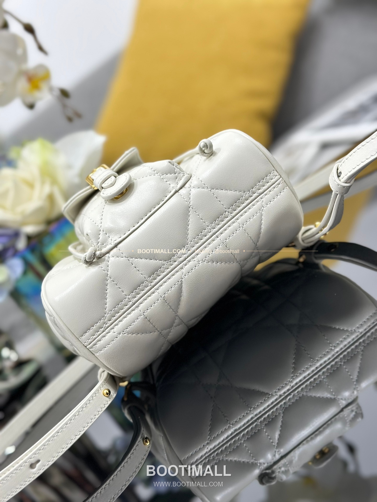 디올 카로 램스킨 퀼팅 CD 로고 백팩 Dior Caro Lambskin Quilted CD Logo Backpack M6302 19.5cm 4