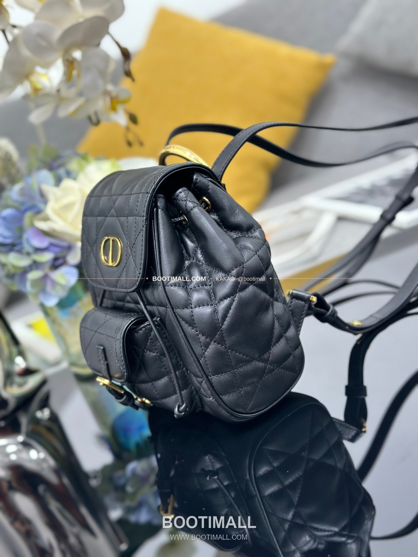 디올 카로 램스킨 퀼팅 CD 로고 백팩 Dior Caro Lambskin Quilted CD Logo Backpack M6302 19.5cm 3