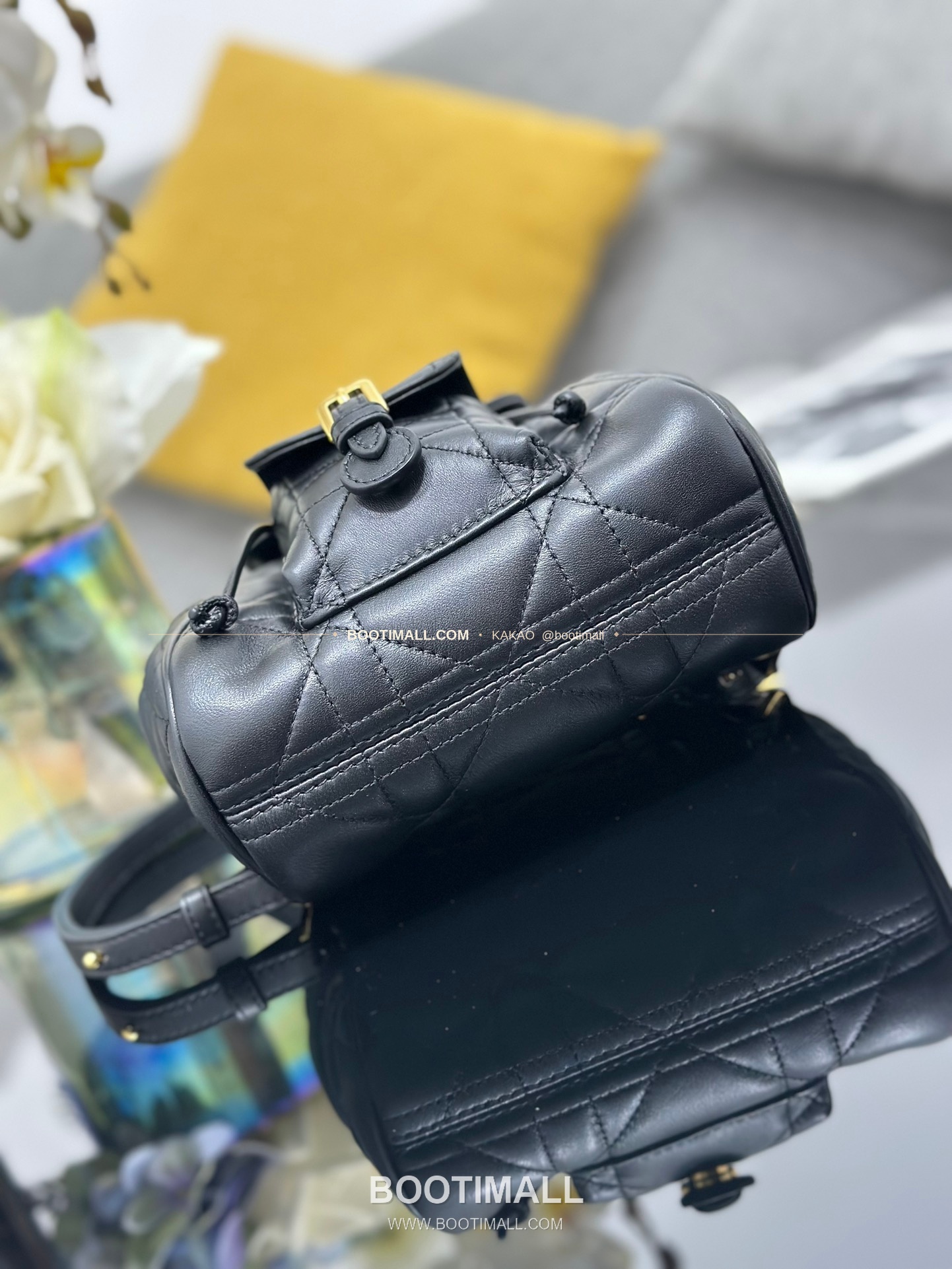 디올 카로 램스킨 퀼팅 CD 로고 백팩 Dior Caro Lambskin Quilted CD Logo Backpack M6302 19.5cm 4