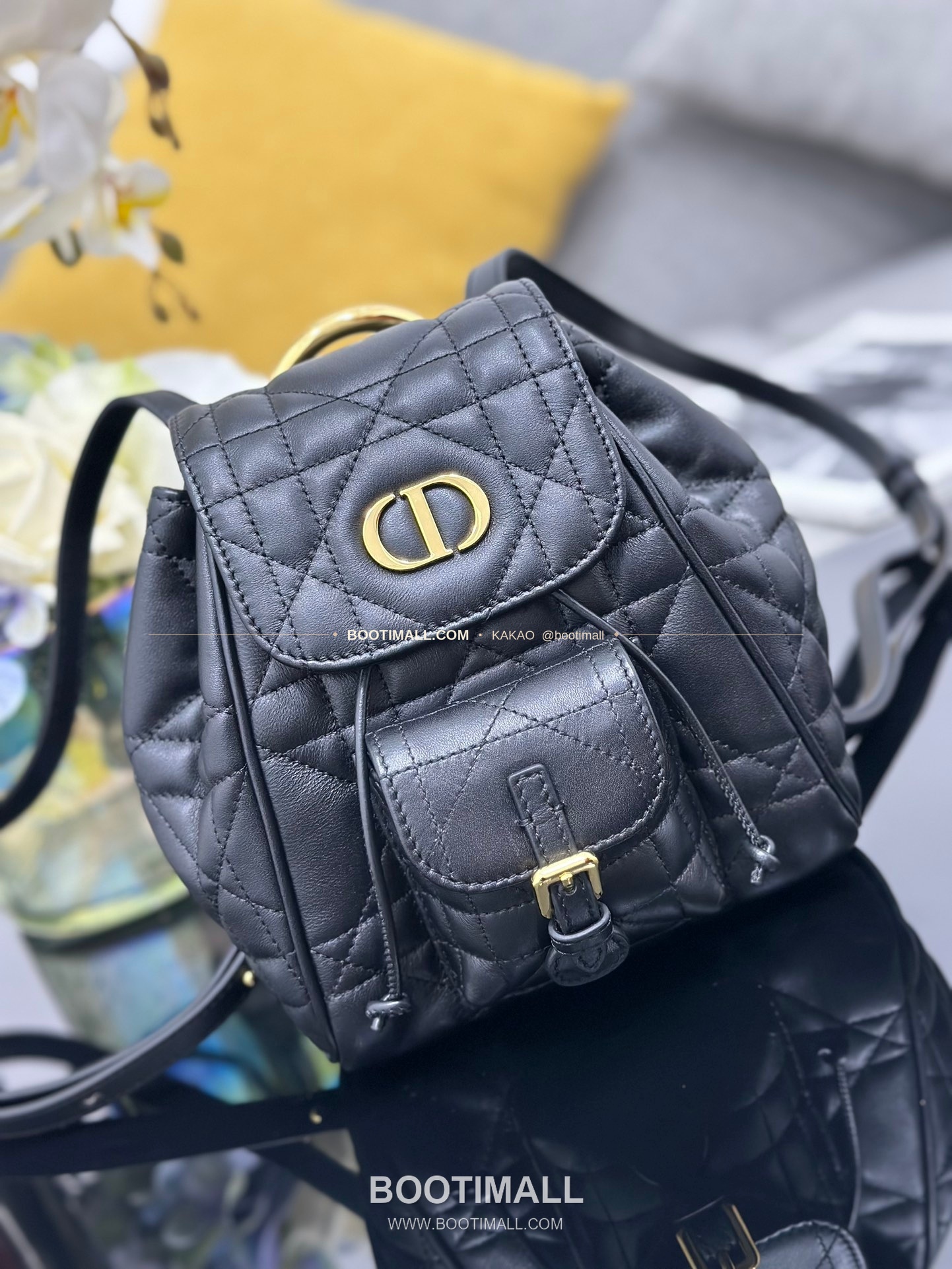 디올 카로 램스킨 퀼팅 CD 로고 백팩 Dior Caro Lambskin Quilted CD Logo Backpack M6302 19.5cm 5