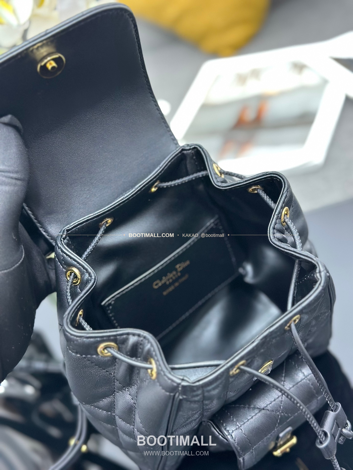 디올 카로 램스킨 퀼팅 CD 로고 백팩 Dior Caro Lambskin Quilted CD Logo Backpack M6302 19.5cm 8