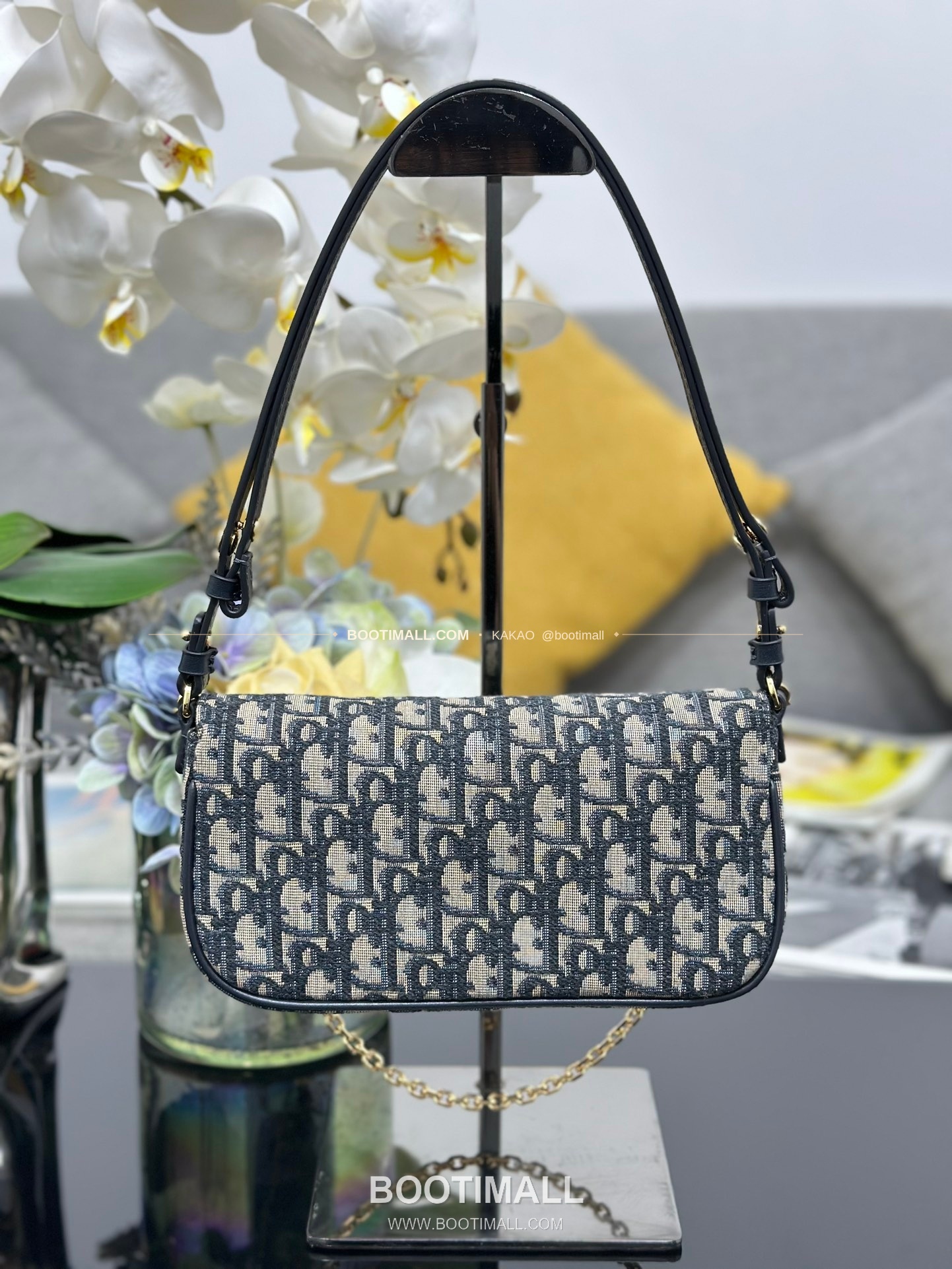 디올 디바인 오블리크 캔버스 CD 로고 체인 숄더백 Dior D-Vine Oblique Canvas CD Logo Chain Shoulder Bag S5620 22cm 2