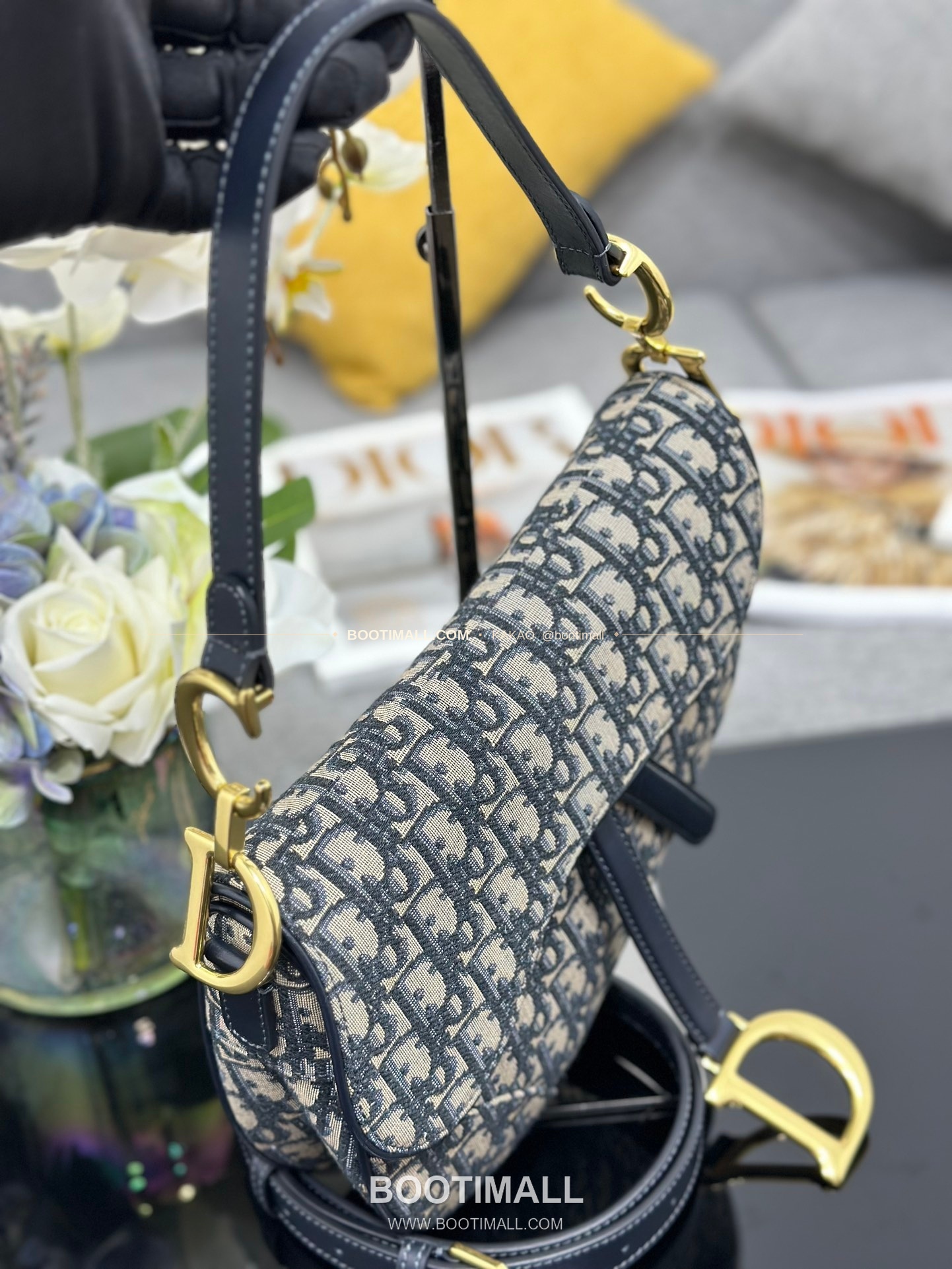 디올 새들 오블리크 캔버스 CD 로고 플랩 숄더백 Dior Saddle Oblique Canvas CD Logo Flap Shoulder Bag M0446 25.5cm 6