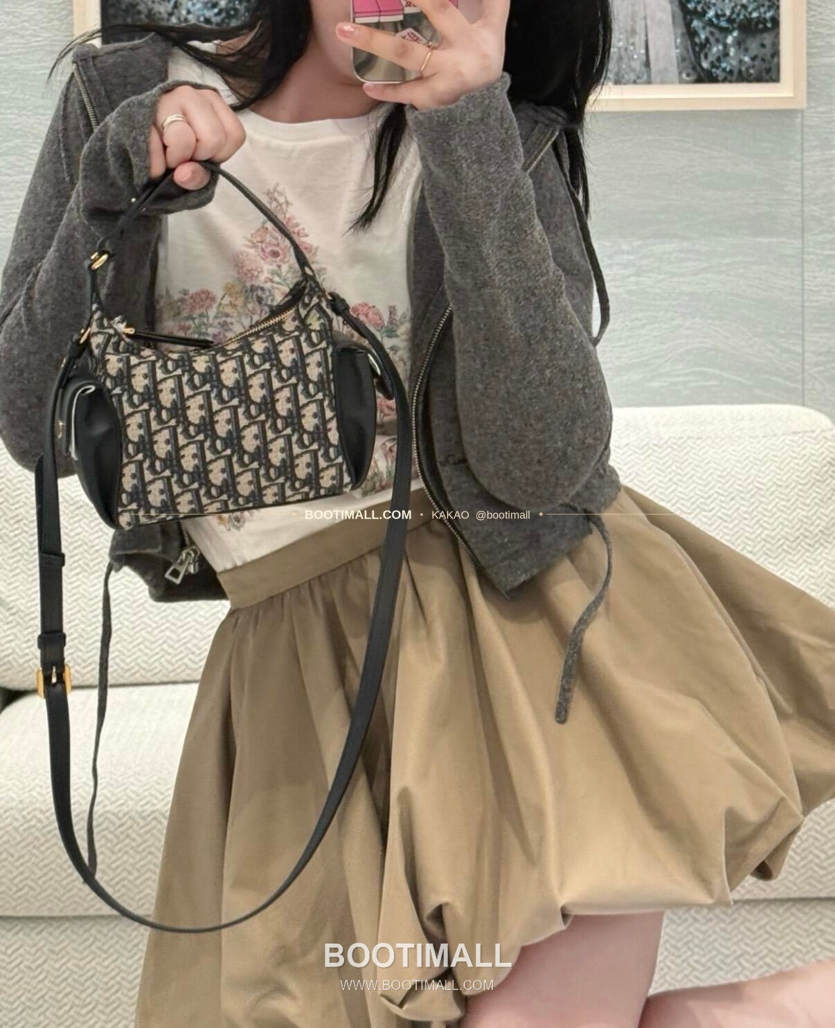 디올 디드림 오블리크 캔버스 미니 호보 숄더백 Dior D-Dream Oblique Canvas Mini Hobo Shoulder Bag 5871 18cm 2
