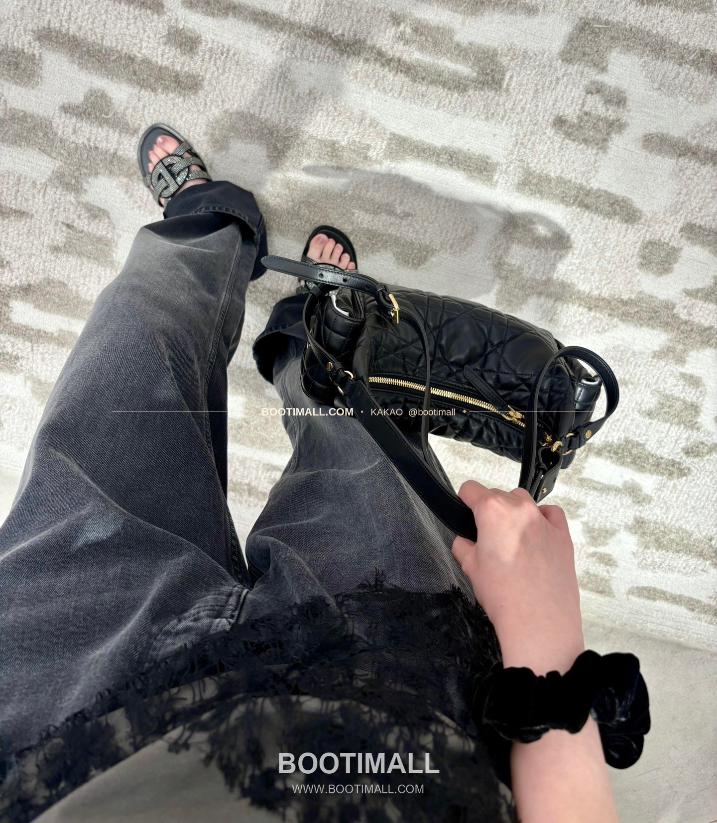 디올 디드림 카프스킨 까나쥬 미니 호보 숄더백 Dior D-Dream Calfskin Cannage Mini Hobo Shoulder Bag 5871 18cm 3