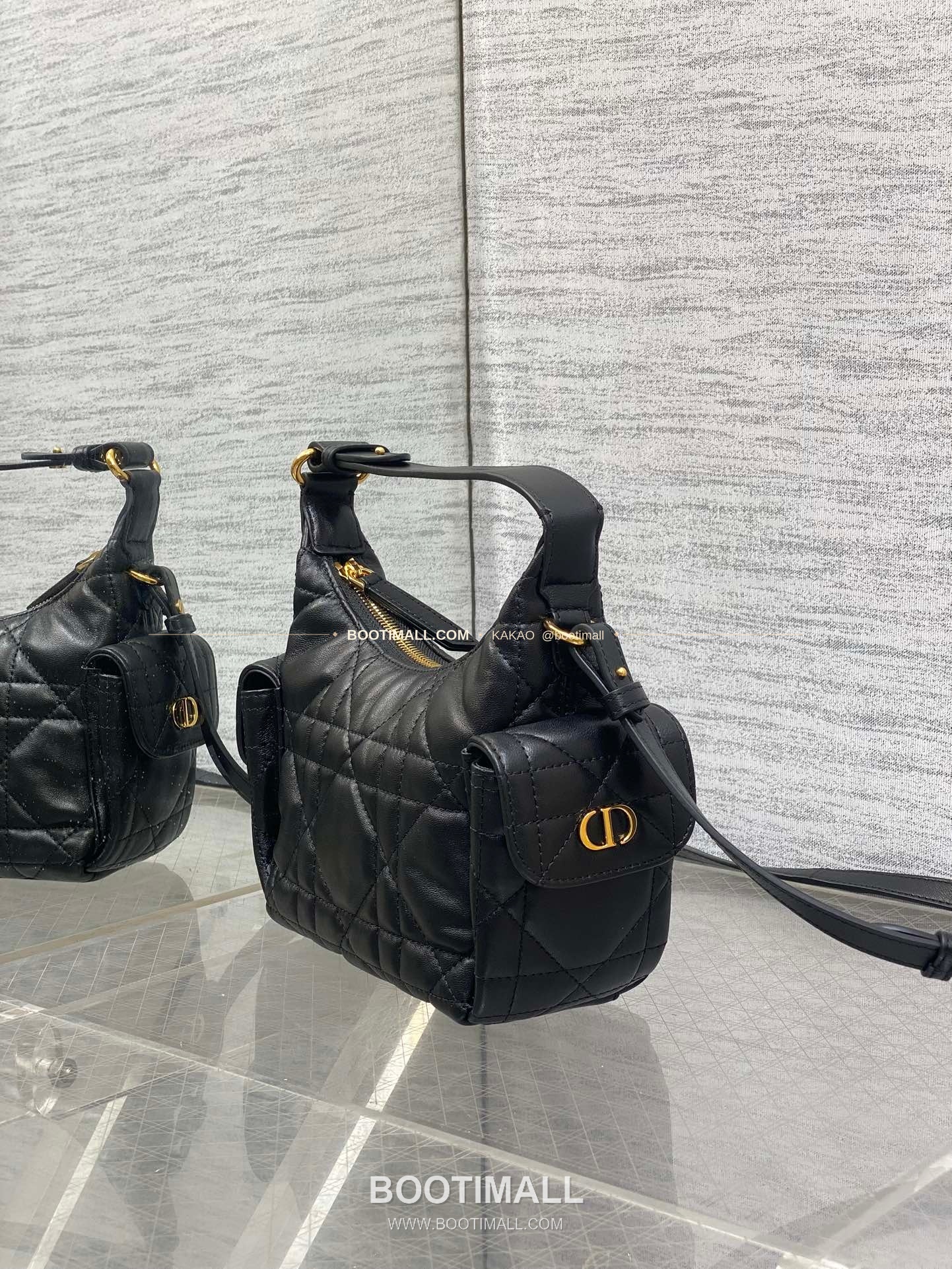 디올 디드림 카프스킨 까나쥬 미니 호보 숄더백 Dior D-Dream Calfskin Cannage Mini Hobo Shoulder Bag 5871 18cm 11