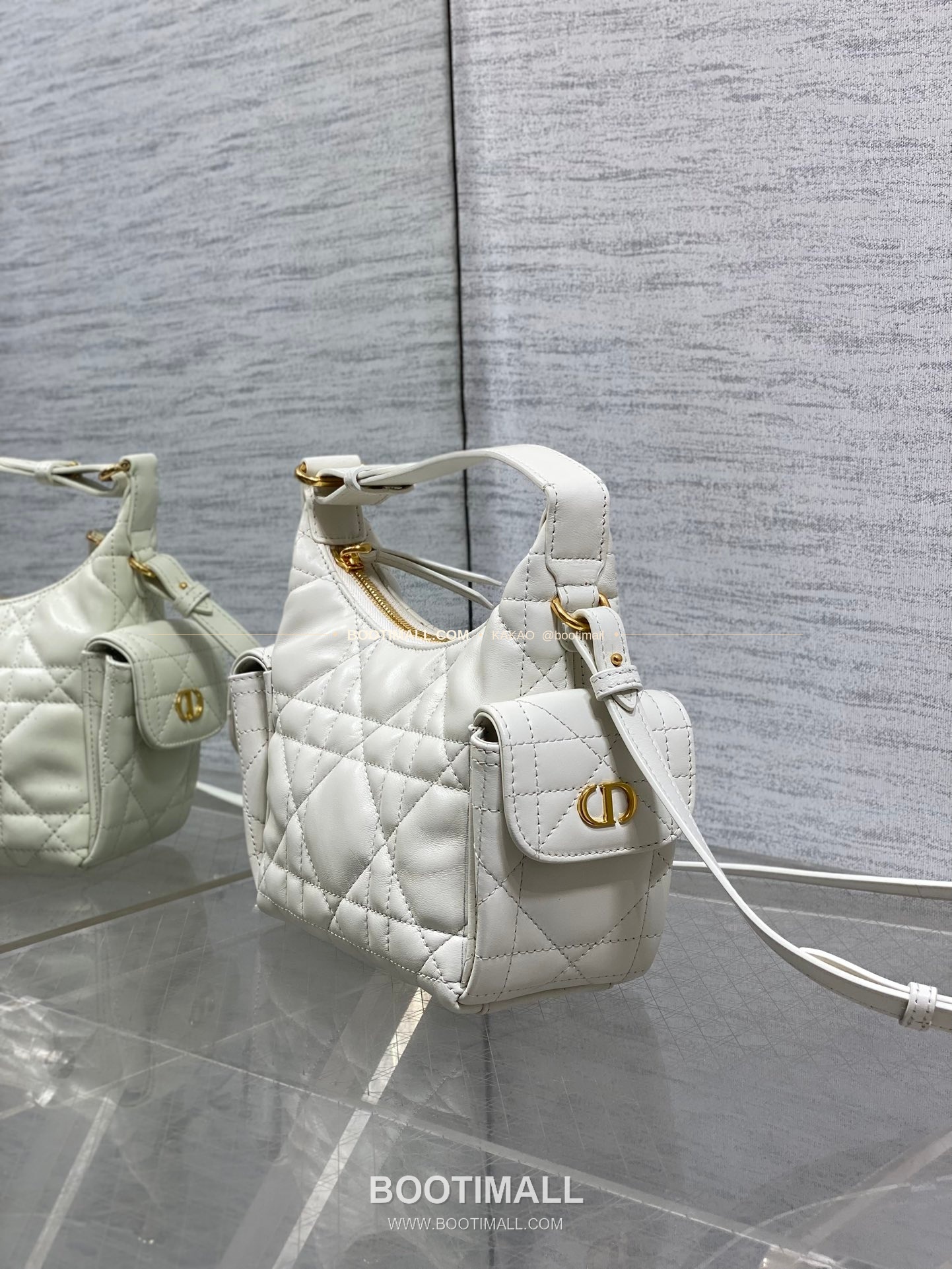 디올 디드림 카프스킨 까나쥬 미니 호보 숄더백 Dior D-Dream Calfskin Cannage Mini Hobo Shoulder Bag 5871 18cm 13