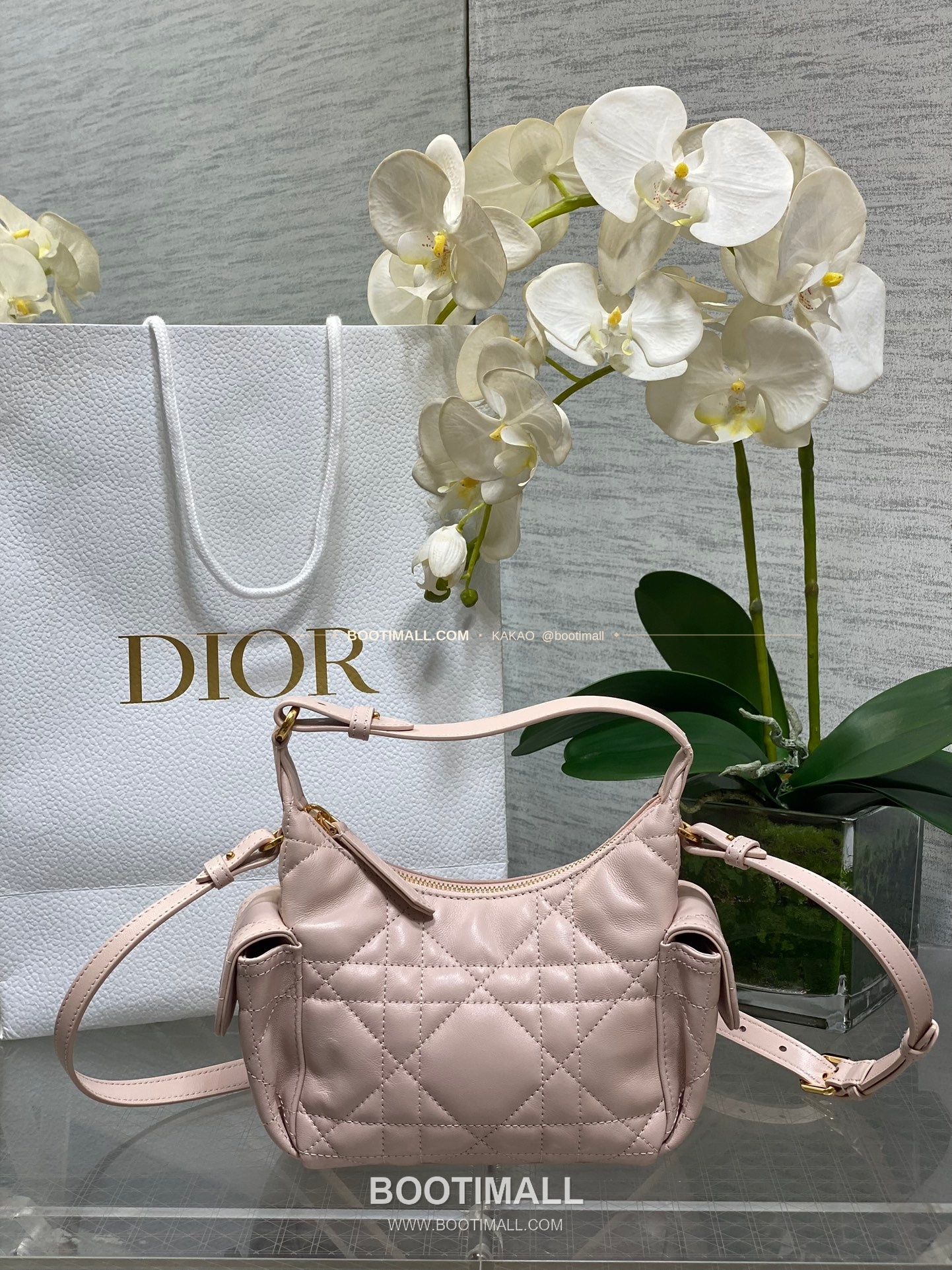 디올 디드림 카프스킨 까나쥬 미니 호보 숄더백 Dior D-Dream Calfskin Cannage Mini Hobo Shoulder Bag 5871 18cm 1