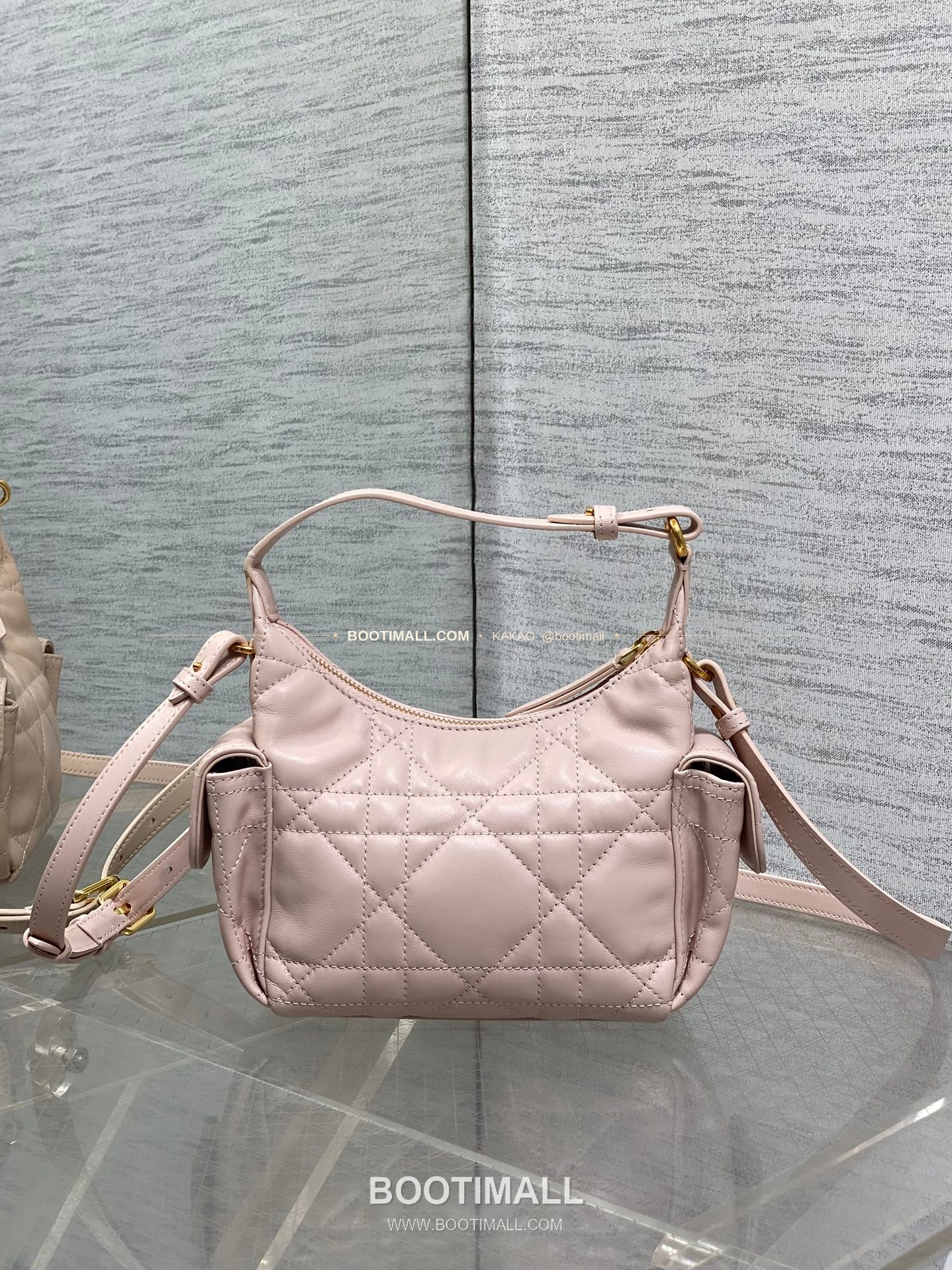 디올 디드림 카프스킨 까나쥬 미니 호보 숄더백 Dior D-Dream Calfskin Cannage Mini Hobo Shoulder Bag 5871 18cm 6