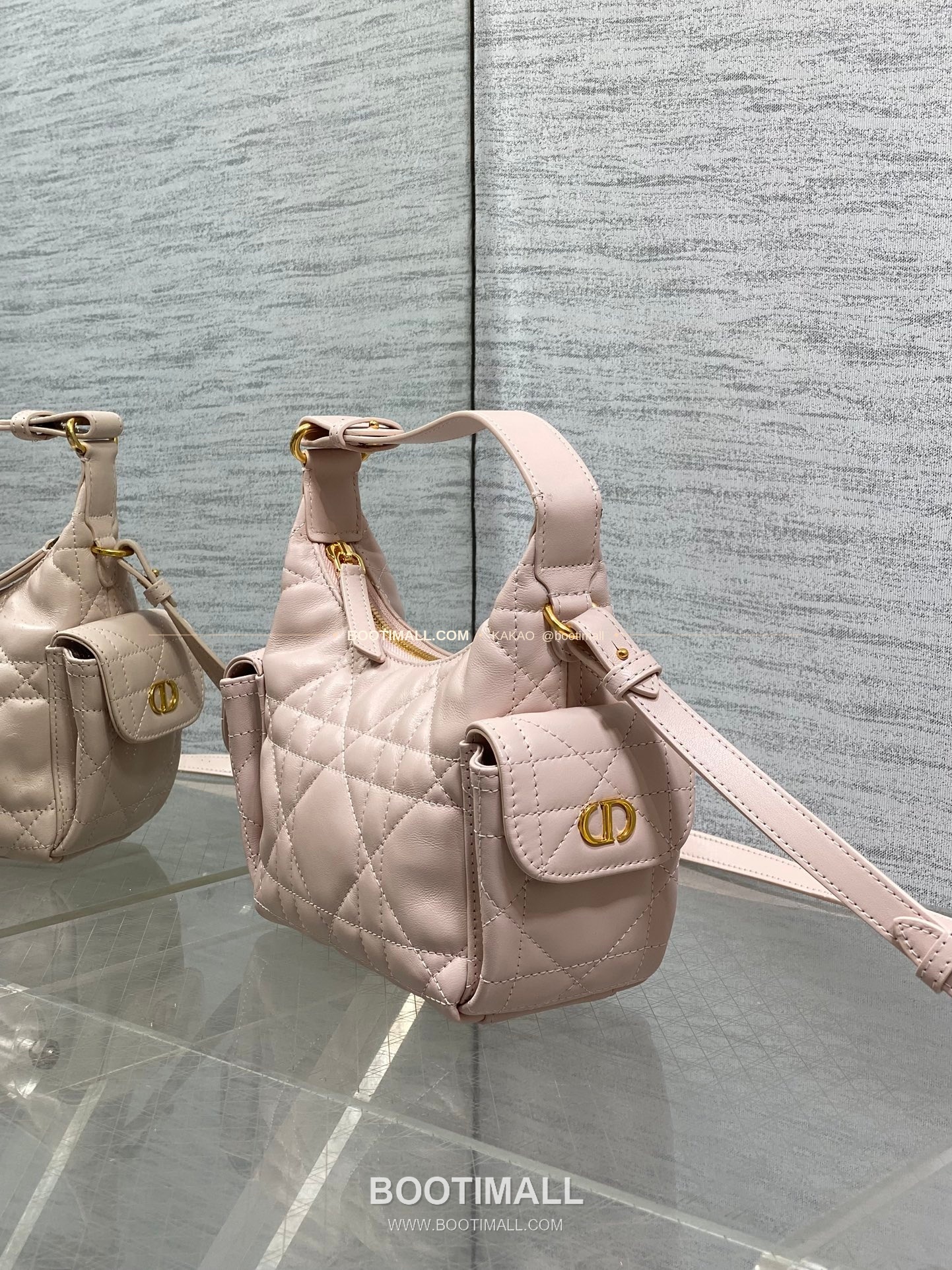 디올 디드림 카프스킨 까나쥬 미니 호보 숄더백 Dior D-Dream Calfskin Cannage Mini Hobo Shoulder Bag 5871 18cm 7