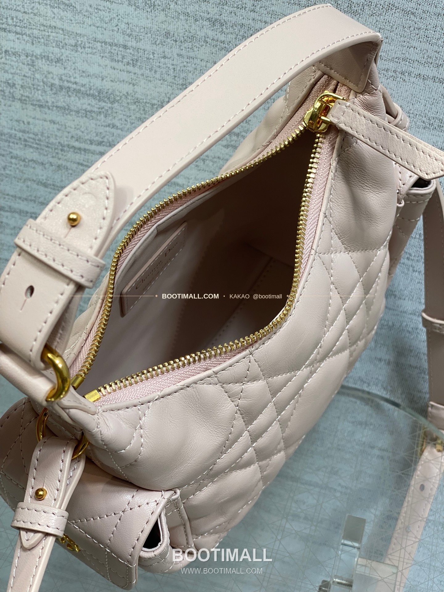 디올 디드림 카프스킨 까나쥬 미니 호보 숄더백 Dior D-Dream Calfskin Cannage Mini Hobo Shoulder Bag 5871 18cm 9