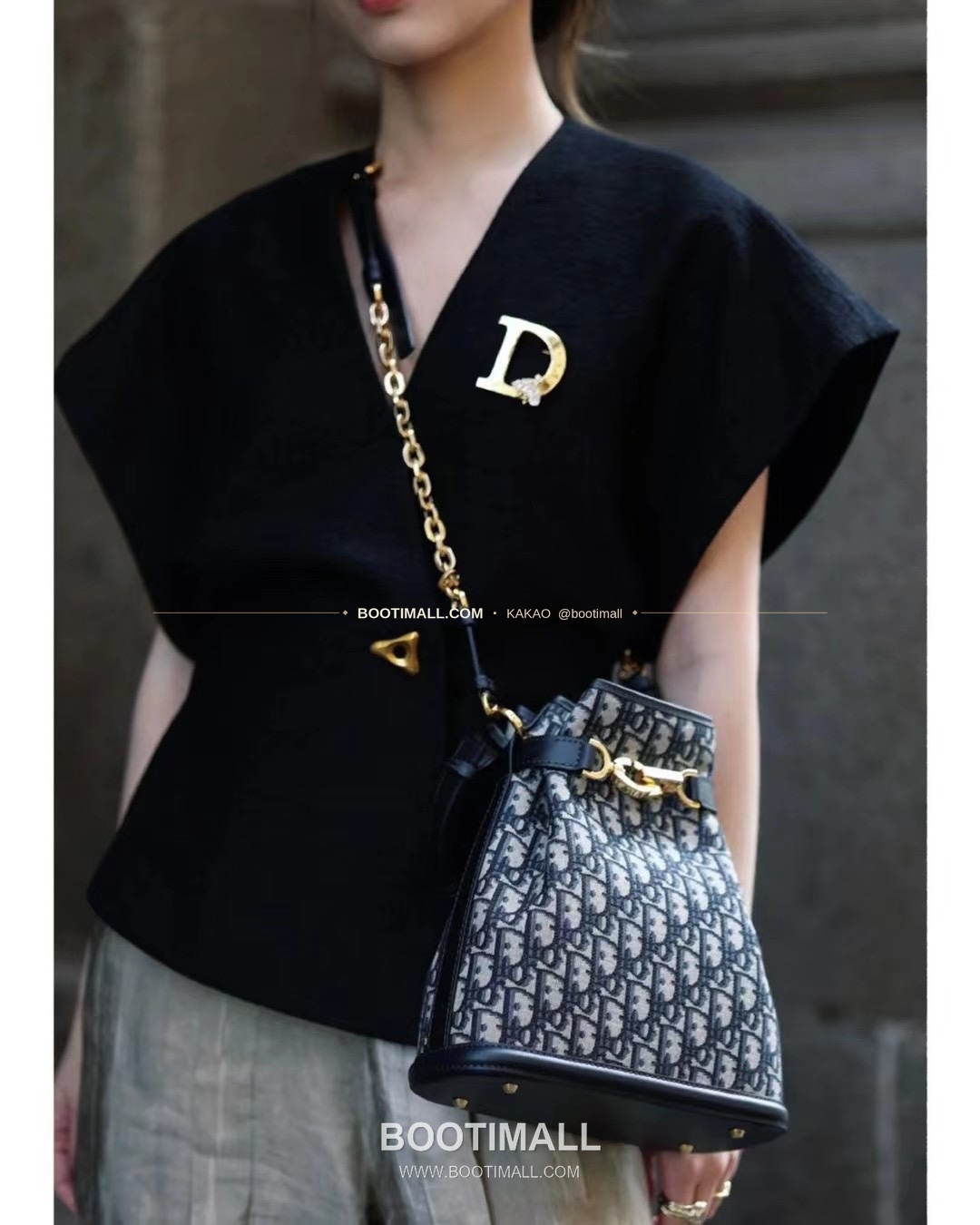 디올 세스트 오블리크 캔버스 버킷 체인 숄더백 Dior C'est Oblique Canvas Bucket Chain Shoulder Bag 9278 24cm 6