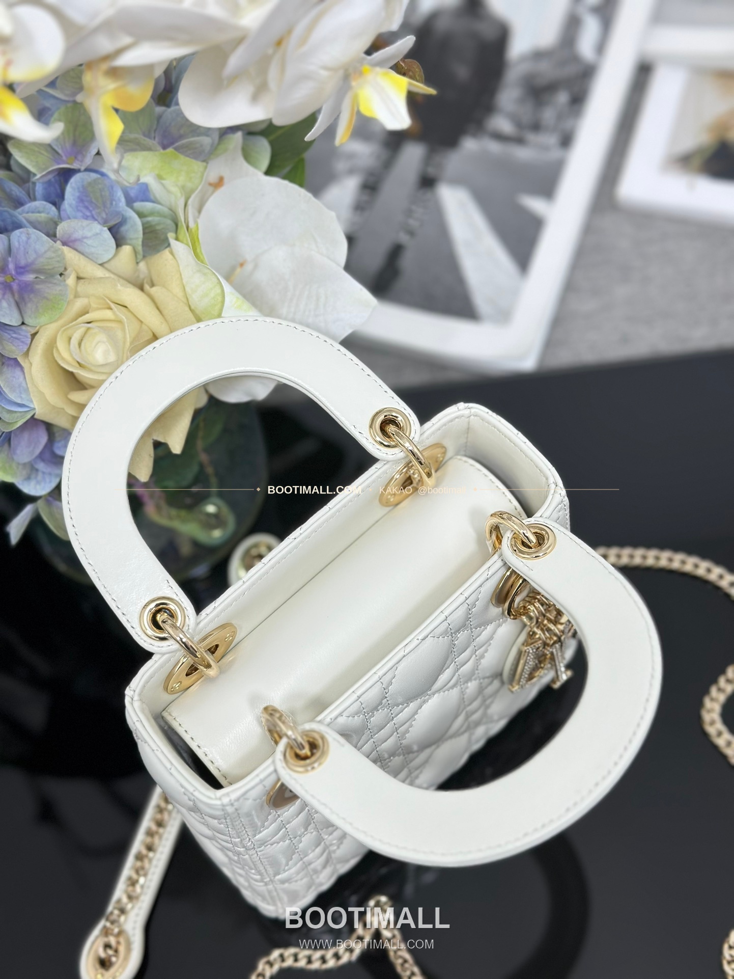 디올 레이디 디올 램스킨 까나쥬 다이아 버클 D.I.O.R 참 미니 체인 숄더백 Dior Lady Dior Lambskin Cannage Diamond Buckle D.I.O.R Charm Mini Chain Shoulder Bag M0505 17cm 7