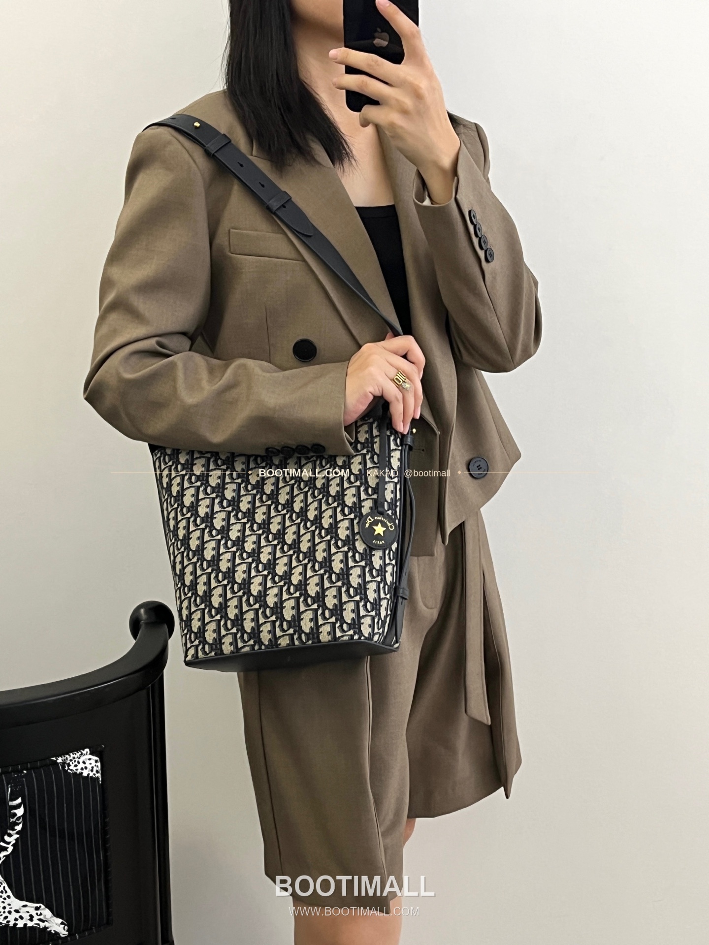 디올 스타 오블리크 캔버스 버킷 숄더백 Dior Star Oblique Canvas Bucket Shoulder Bag 2879 24cm 2