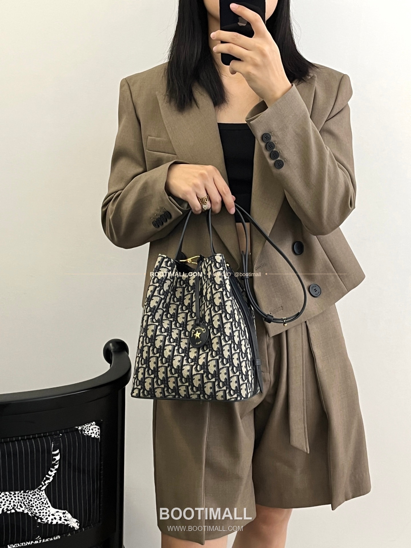 디올 스타 오블리크 캔버스 버킷 숄더백 Dior Star Oblique Canvas Bucket Shoulder Bag 2879 24cm 5