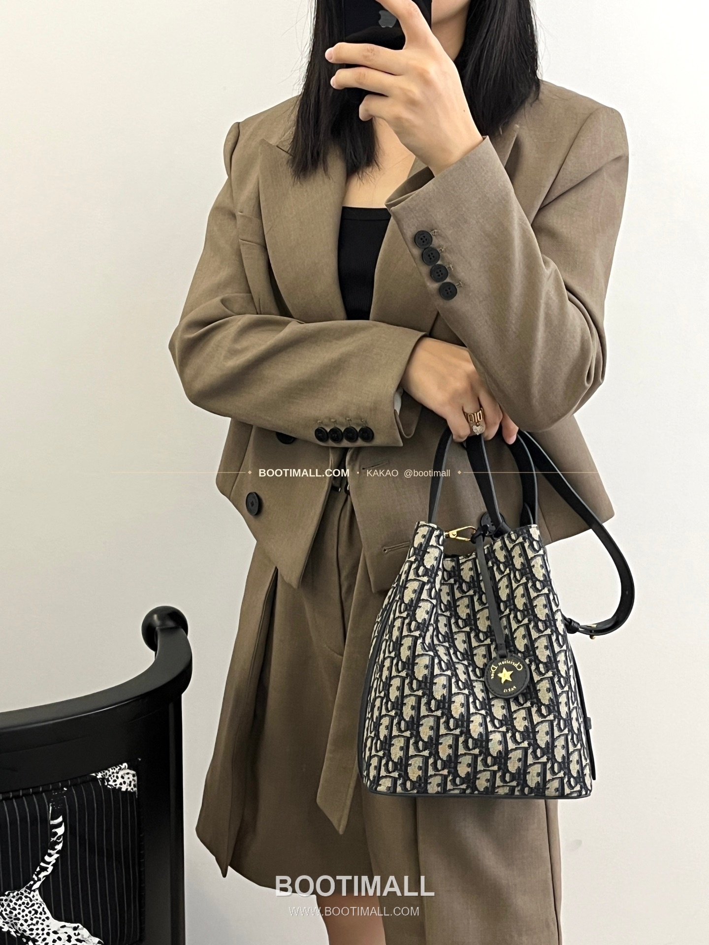 디올 스타 오블리크 캔버스 버킷 숄더백 Dior Star Oblique Canvas Bucket Shoulder Bag 2879 24cm 6