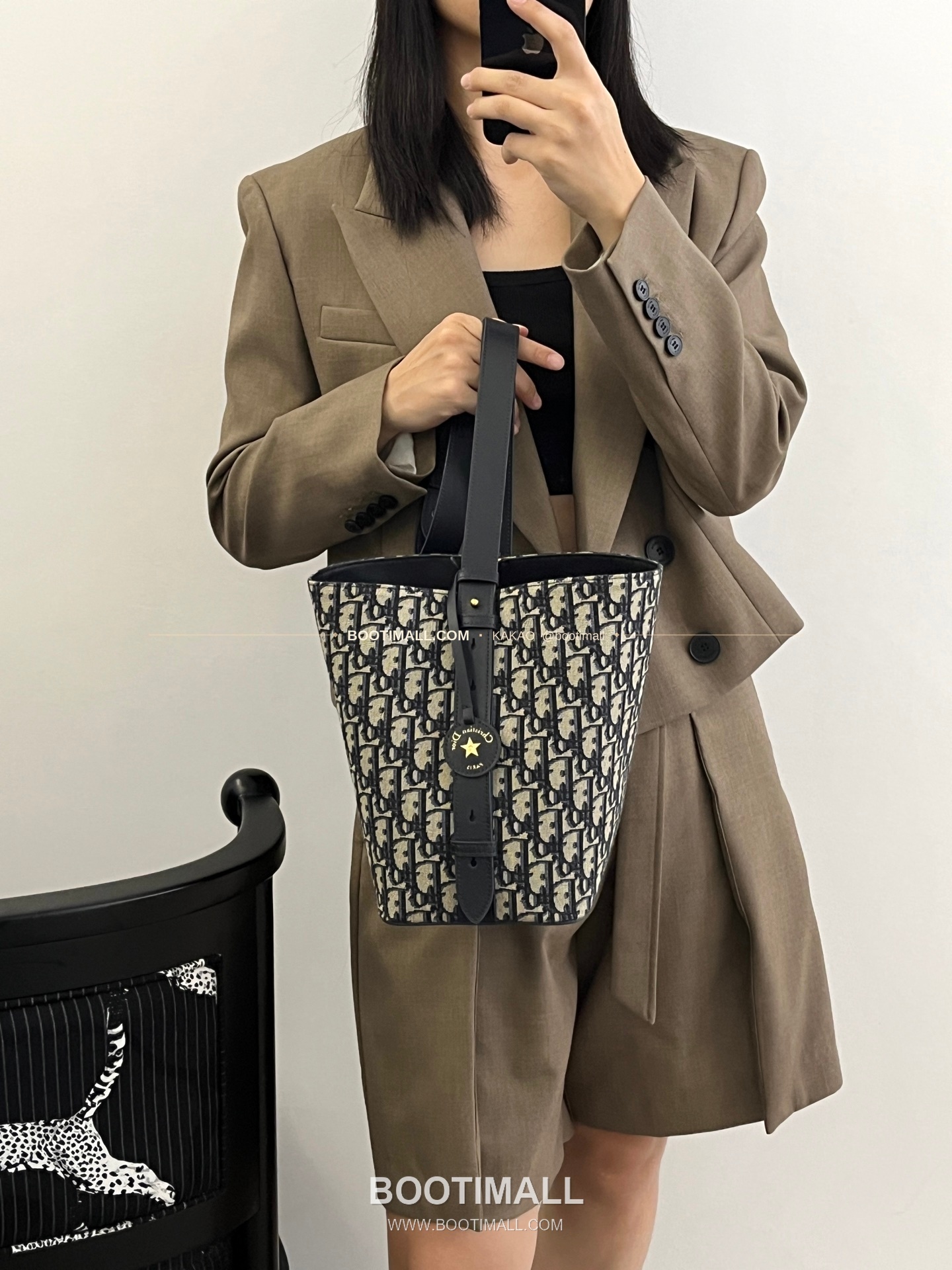 디올 스타 오블리크 캔버스 버킷 숄더백 Dior Star Oblique Canvas Bucket Shoulder Bag 2879 24cm 8