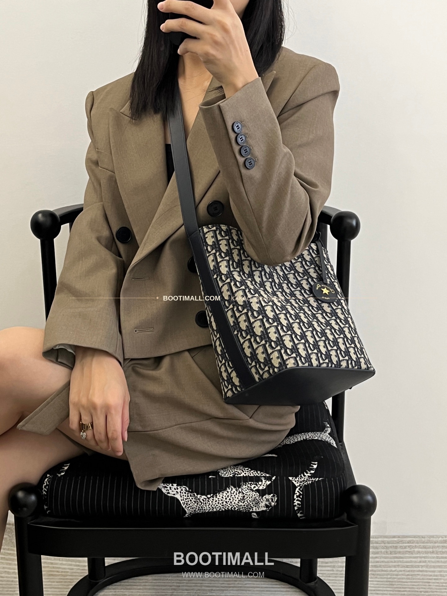 디올 스타 오블리크 캔버스 버킷 숄더백 Dior Star Oblique Canvas Bucket Shoulder Bag 2879 24cm 9