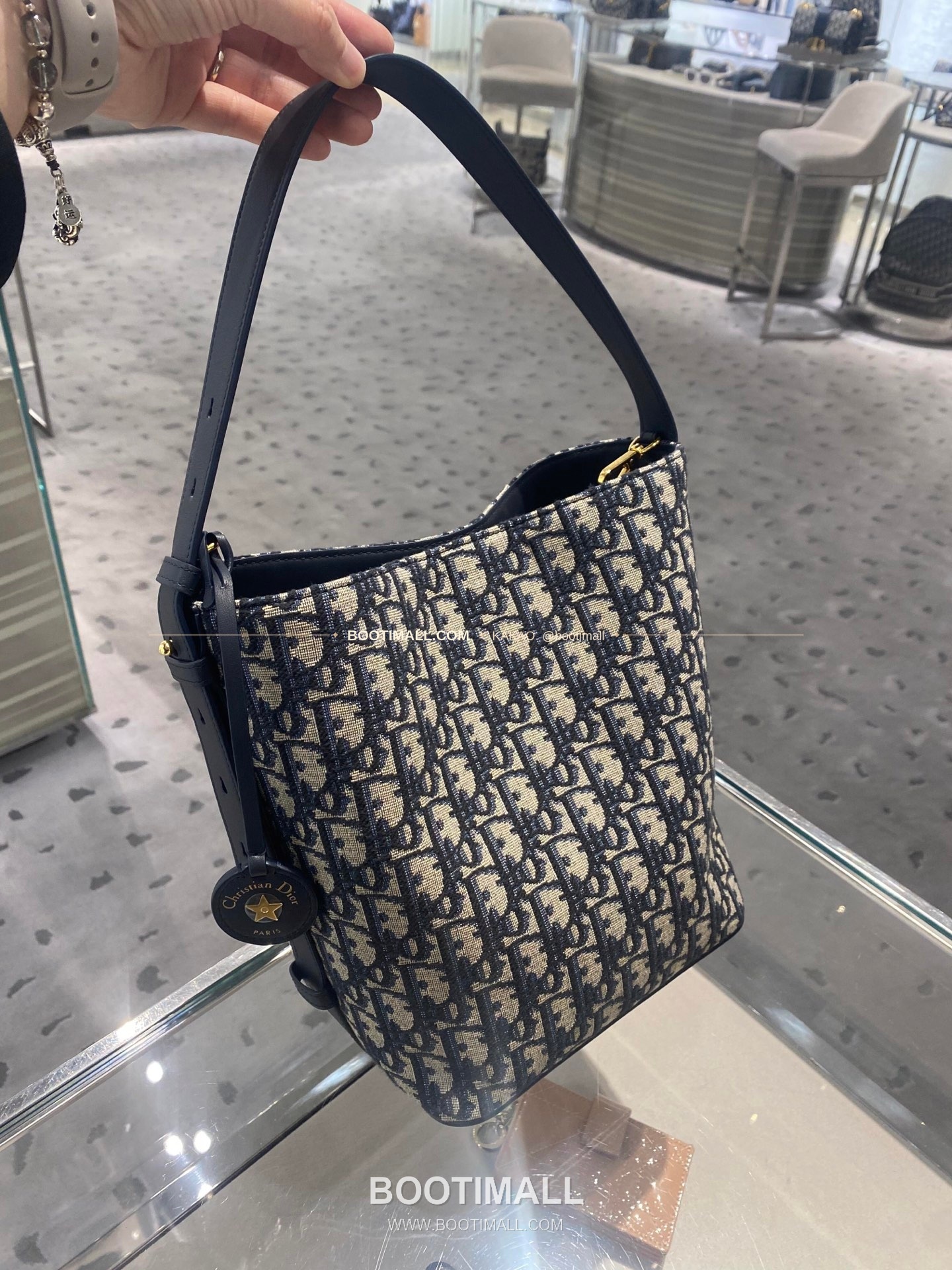 디올 스타 오블리크 캔버스 버킷 숄더백 Dior Star Oblique Canvas Bucket Shoulder Bag 2879 24cm 11