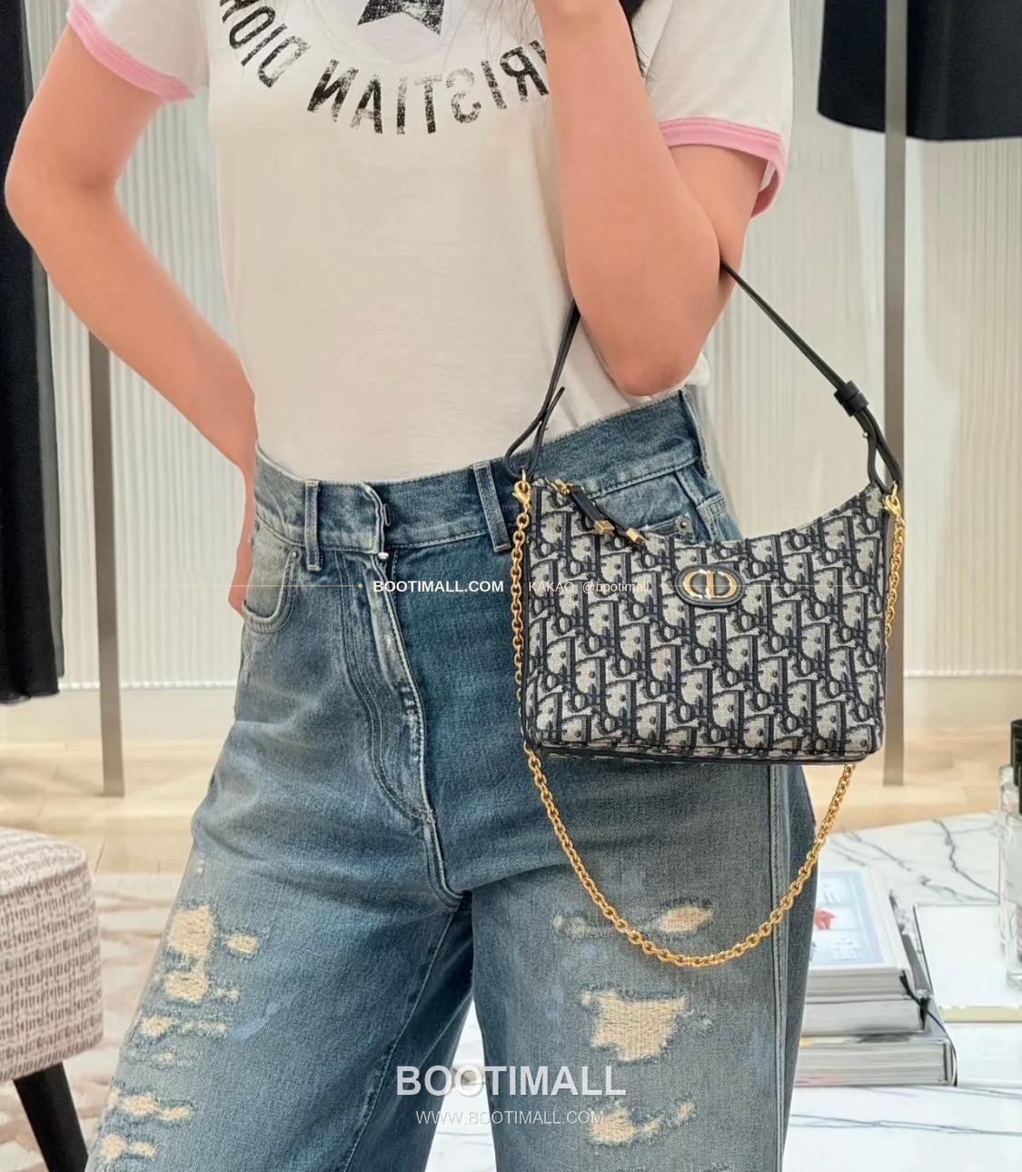 디올 미스 디올 오블리크 캔버스 호보 숄더백 Dior Miss Dior Oblique Canvas Hobo Shoulder Bag 5268 19cm 1