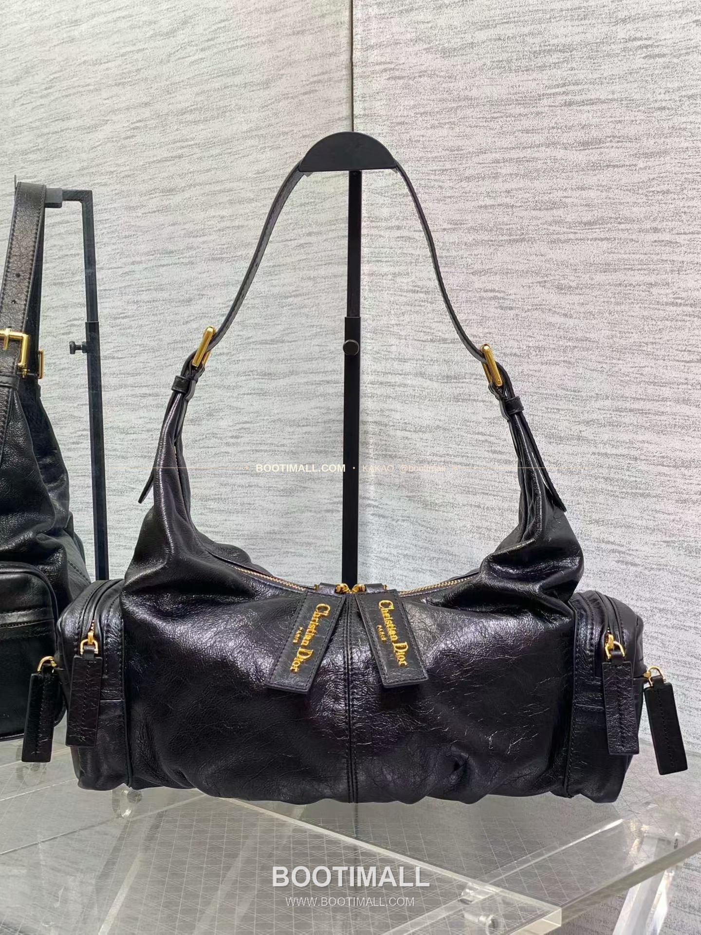 디올 그랑 투어 카프스킨 주름 호보 숄더백 Dior Grand Tour Calfskin Pleated Hobo Shoulder Bag 6612 30cm 1