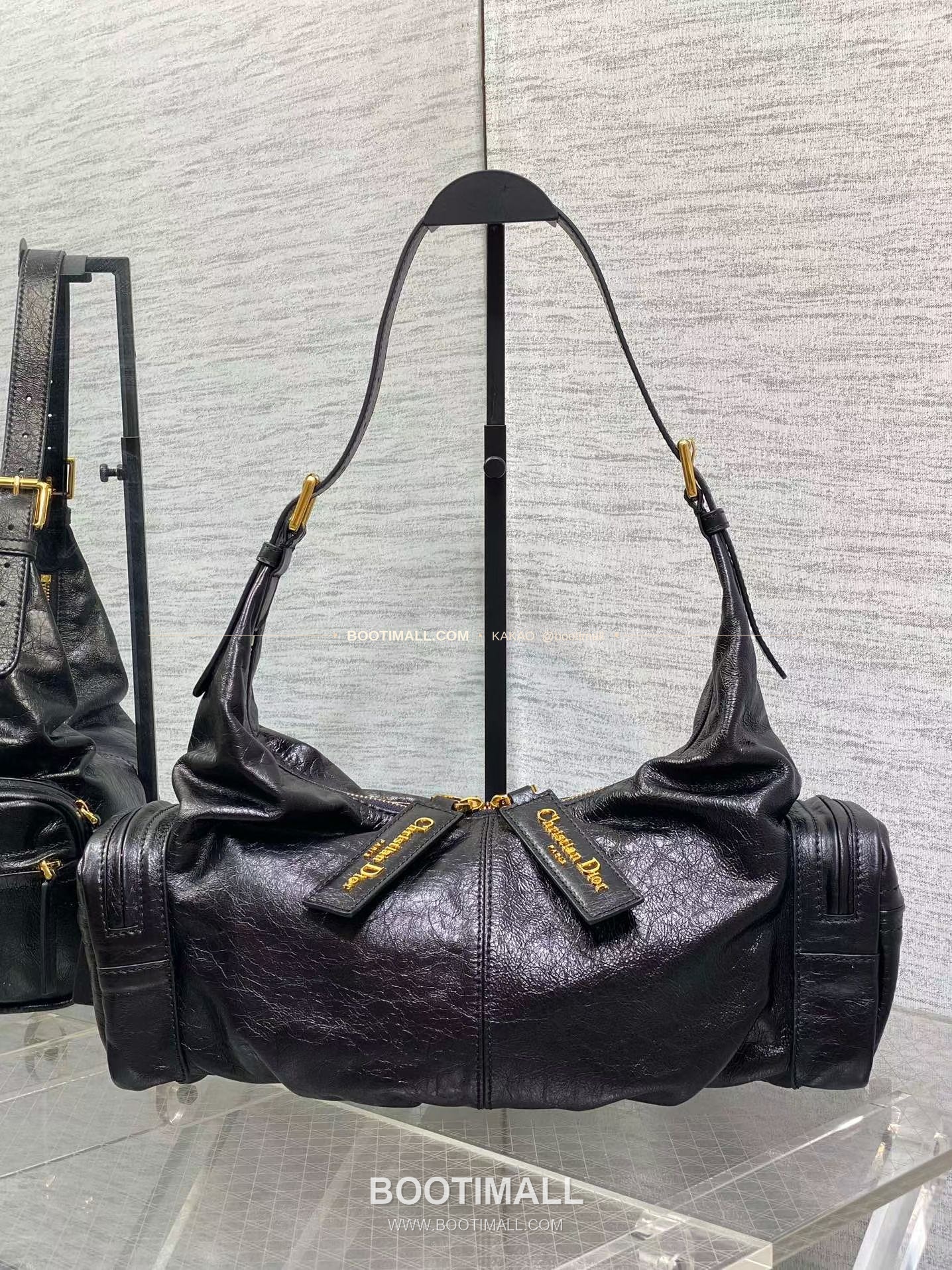 디올 그랑 투어 카프스킨 주름 호보 숄더백 Dior Grand Tour Calfskin Pleated Hobo Shoulder Bag 6612 30cm 4
