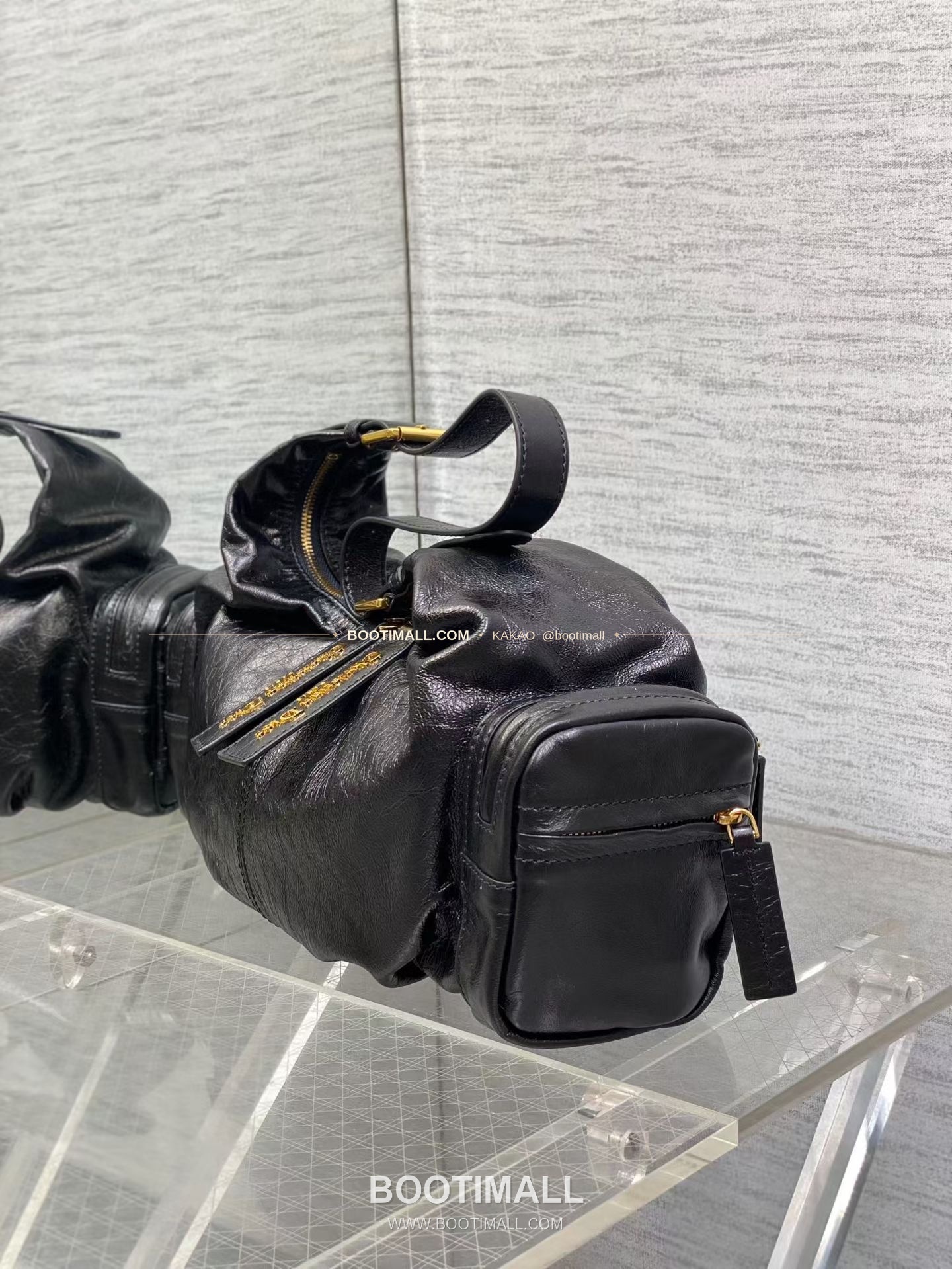 디올 그랑 투어 카프스킨 주름 호보 숄더백 Dior Grand Tour Calfskin Pleated Hobo Shoulder Bag 6612 30cm 6