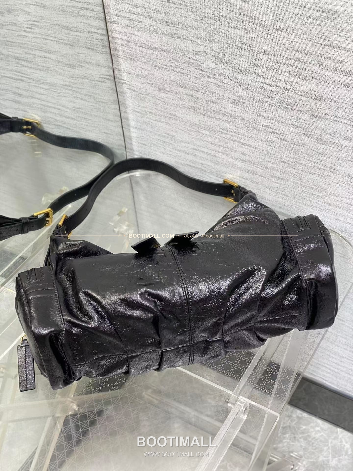 디올 그랑 투어 카프스킨 주름 호보 숄더백 Dior Grand Tour Calfskin Pleated Hobo Shoulder Bag 6612 30cm 7