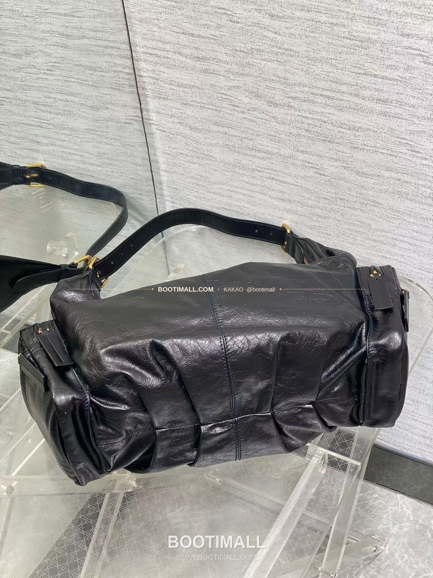 디올 그랑 투어 카프스킨 주름 호보 숄더백 Dior Grand Tour Calfskin Pleated Hobo Shoulder Bag 6613 33cm 7