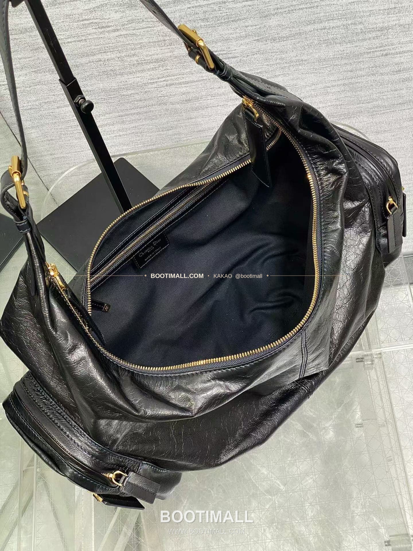 디올 그랑 투어 카프스킨 주름 호보 숄더백 Dior Grand Tour Calfskin Pleated Hobo Shoulder Bag 6613 33cm 8