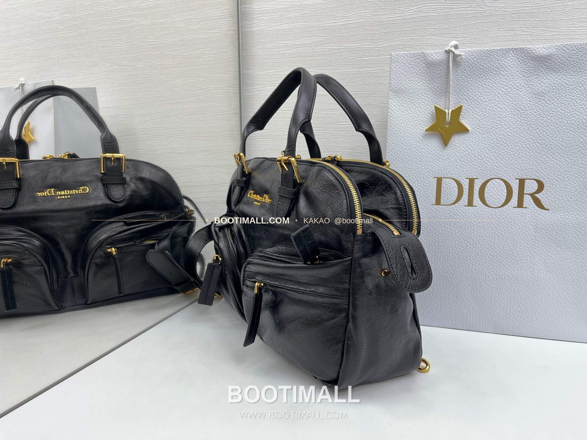 디올 그랑 투어 카프스킨 주름 보스턴 숄더백 Dior Grand Tour Calfskin Pleated Boston Shoulder Bag 36cm 6
