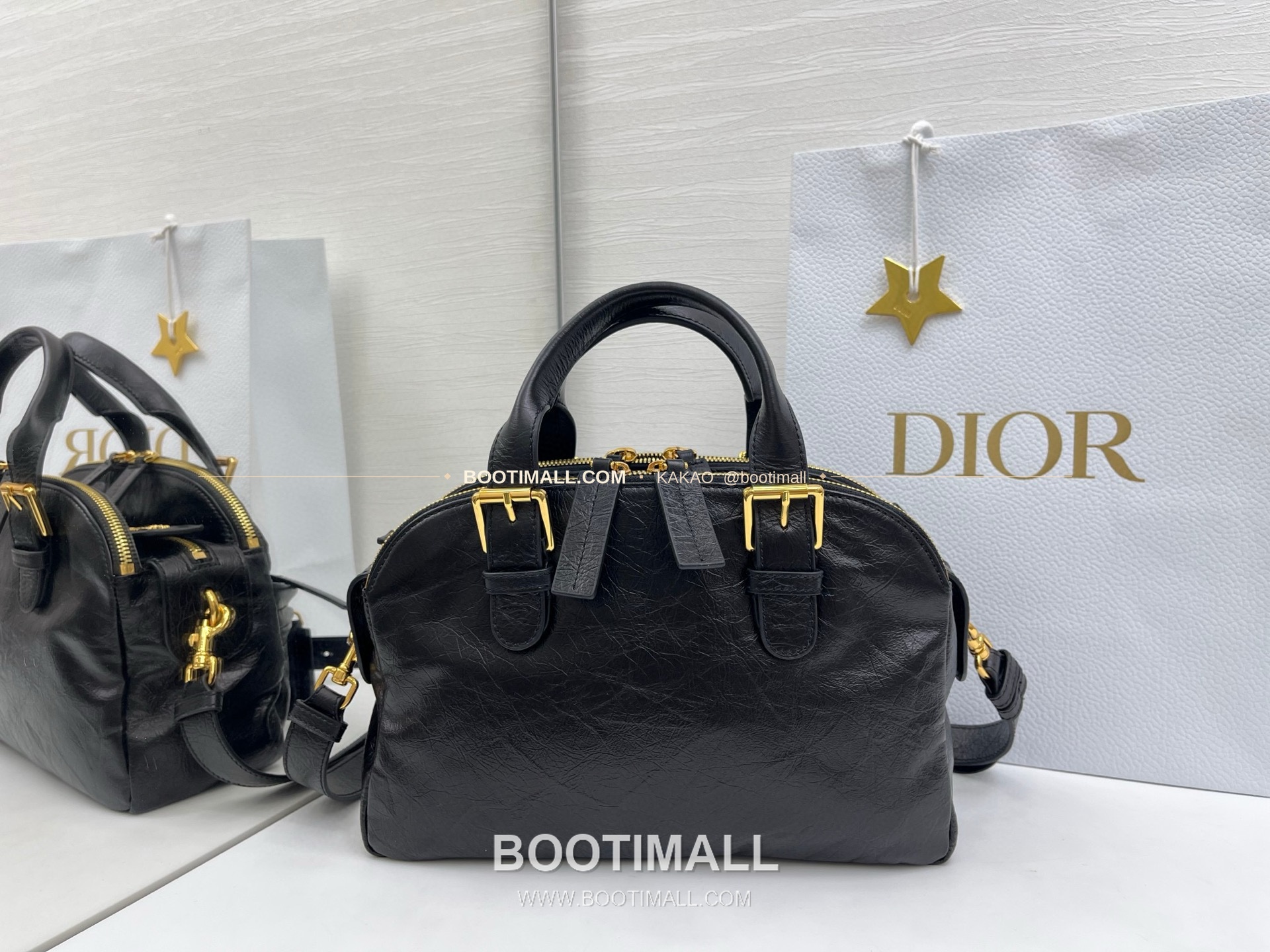 디올 그랑 투어 카프스킨 주름 보스턴 숄더백 Dior Grand Tour Calfskin Pleated Boston Shoulder Bag 28cm 4
