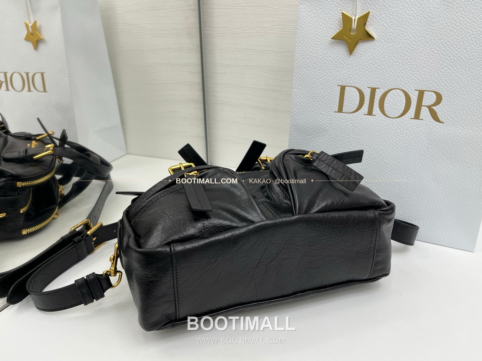 디올 그랑 투어 카프스킨 주름 보스턴 숄더백 Dior Grand Tour Calfskin Pleated Boston Shoulder Bag 28cm 6