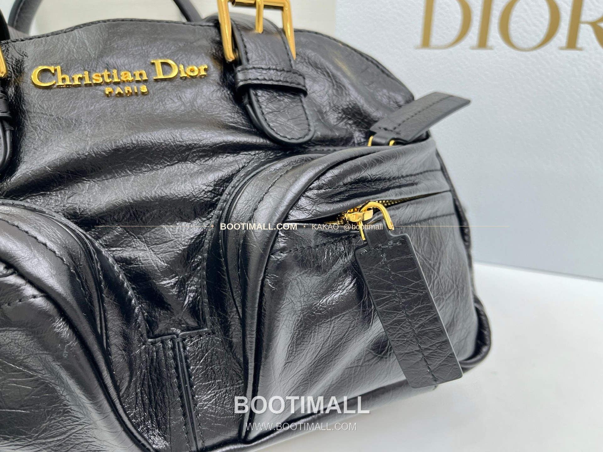 디올 그랑 투어 카프스킨 주름 보스턴 숄더백 Dior Grand Tour Calfskin Pleated Boston Shoulder Bag 28cm 7