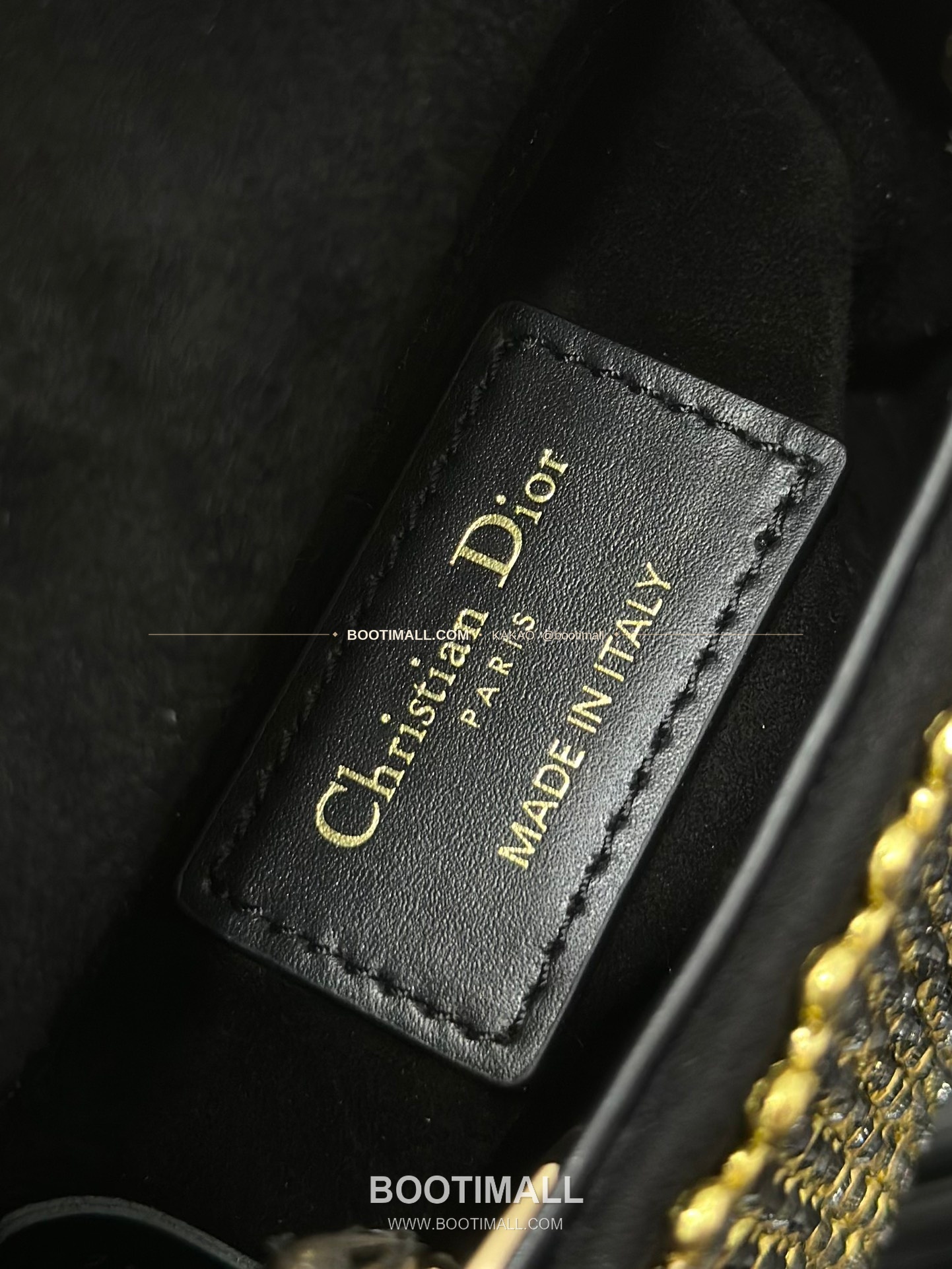 디올 레이디 디올 새틴 블랙 골드 비즈 자수 D.I.O.R 참 초미니 체인 숄더백 Dior Lady Dior Satin Black Gold Beaded Embroidered D.I.O.R Charm Micro Chain Shoulder Bag S0856 12cm 9