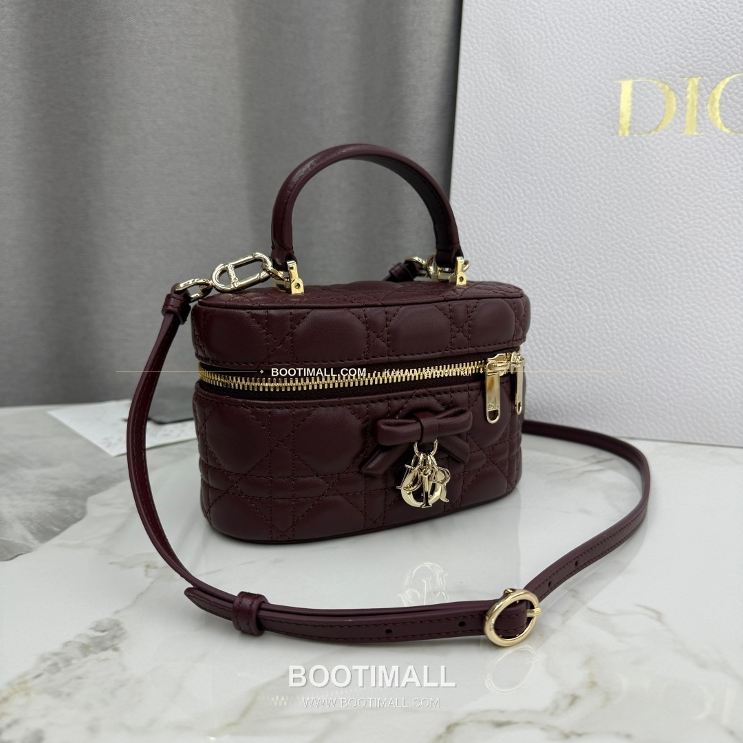 디올 미니 까나쥬 램스킨 보우 탑핸들 크로스백 Dior Mini Cannage Lambskin Bow Top Handle Crossbody Bag S2603 17cm 1