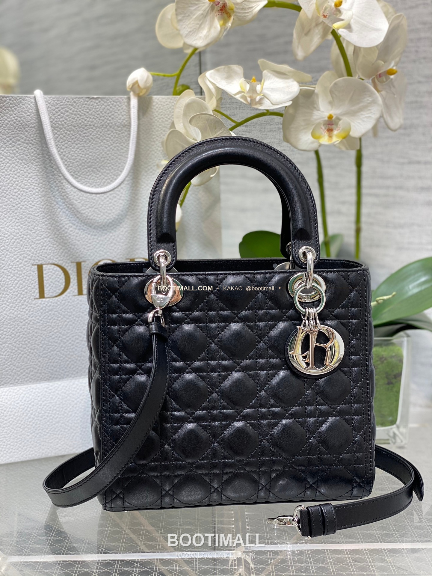 디올 레이디 디올 램스킨 까나쥬 플랩 토트 숄더백 Dior Lady Dior Lambskin Cannage Flap Tote Shoulder Bag 6605 24cm 11