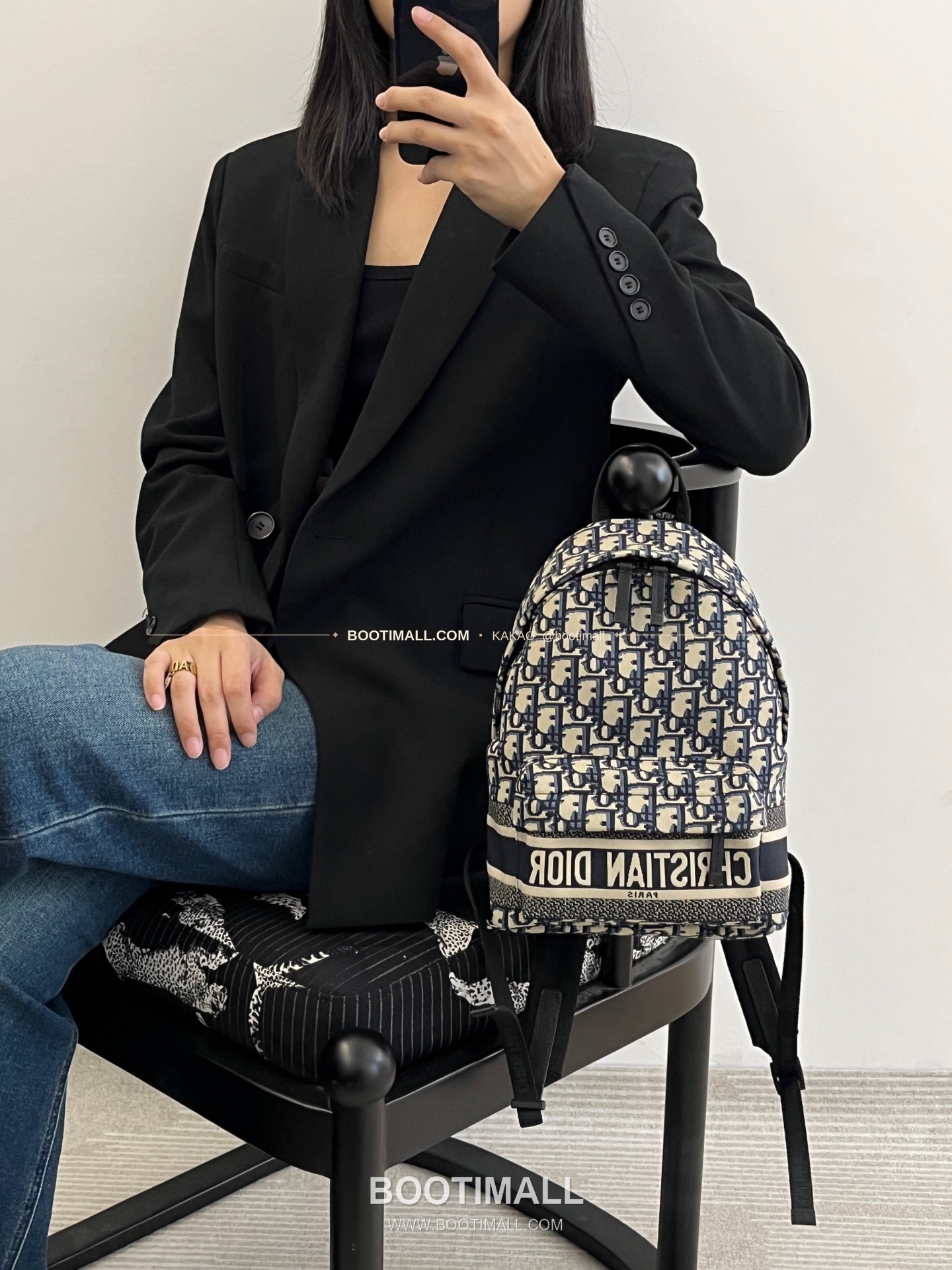 디올 오블리크 캔버스 레터로고 스몰 백팩 Dior Oblique Canvas Letter Logo Small Backpack 084 31.5cm 4